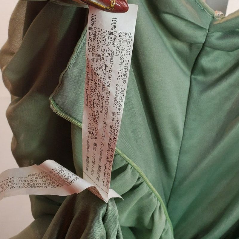 Zara Zara Green Ruched Ruffle Mini Dress Sage Chiffon Look M Size M / US 6-8 / IT 42-44 - 8 Thumbnail