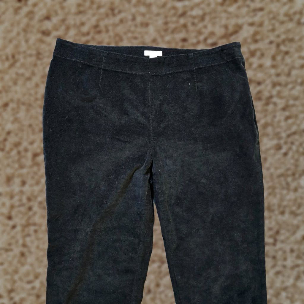 J. Jill J. Jill Pants Womens 12 Black Corduroy Skinny Side Zip Casual Relaxed Classic Fit Pants Size 24" / US 00 / IT 34 - 1 Thumbnail