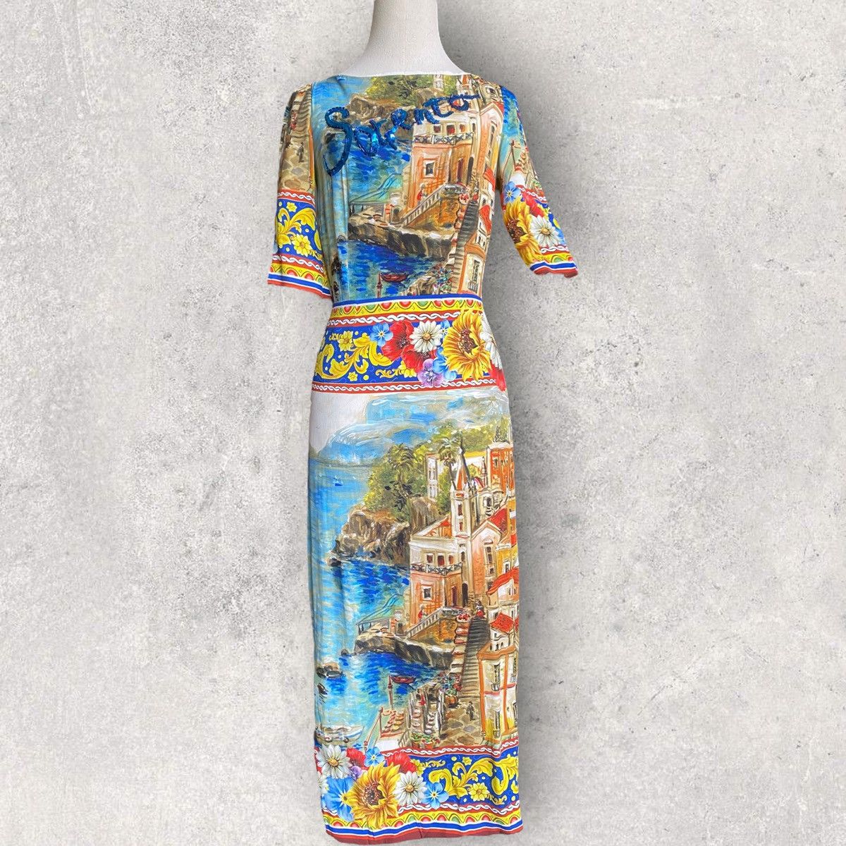 Dolce & Gabbana SS16 Runway Sorento Sequin Silk Dress Size XS / US 0-2 / IT 36-38 - 2 Thumbnail