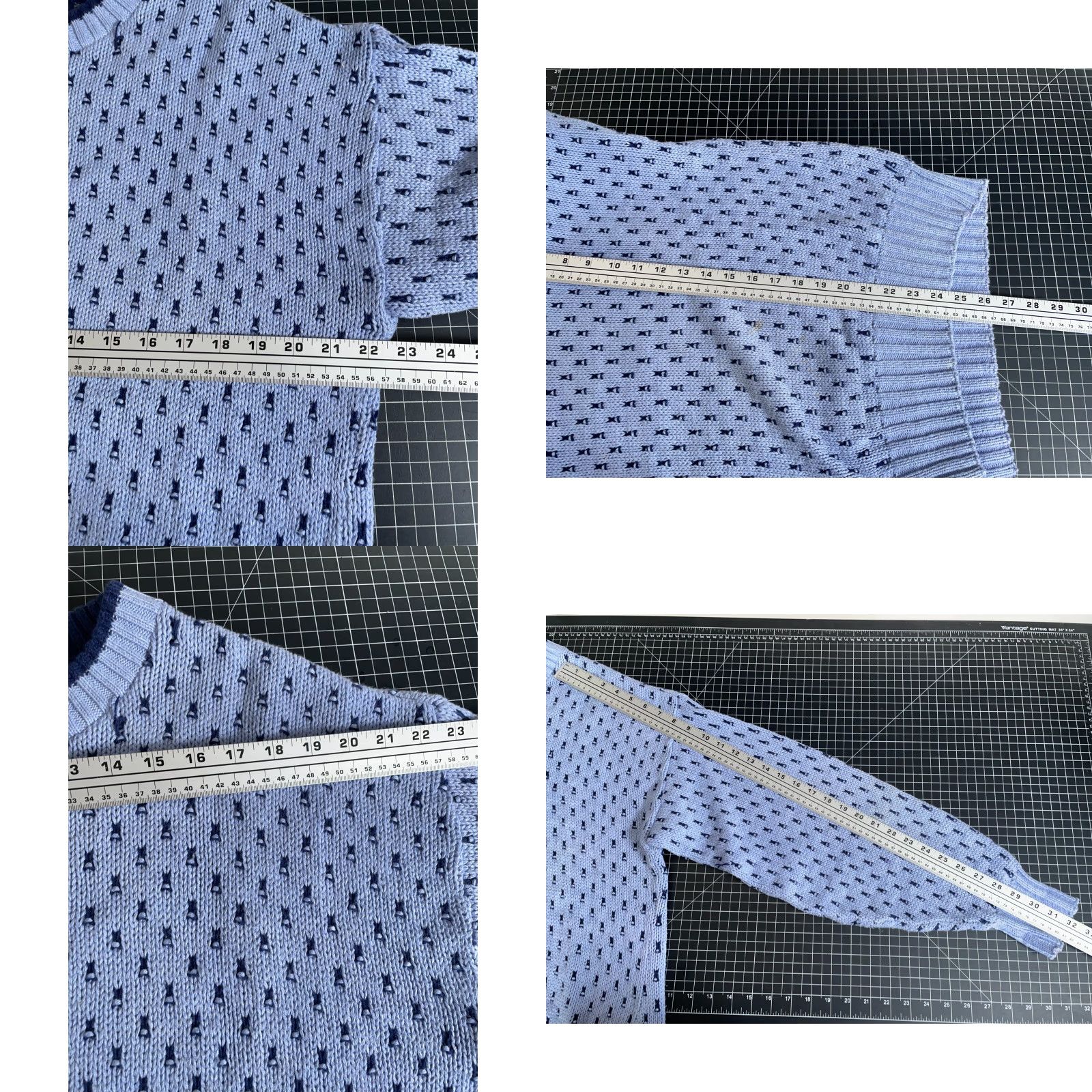 Vintage VINTAGE Boat House Row Sweater Men's Medium Blue Geometric Chunky Knit Crew Neck Pullover Casual 90s Dad Hipster Retro Size US M / EU 48-50 / 2 - 8 Thumbnail