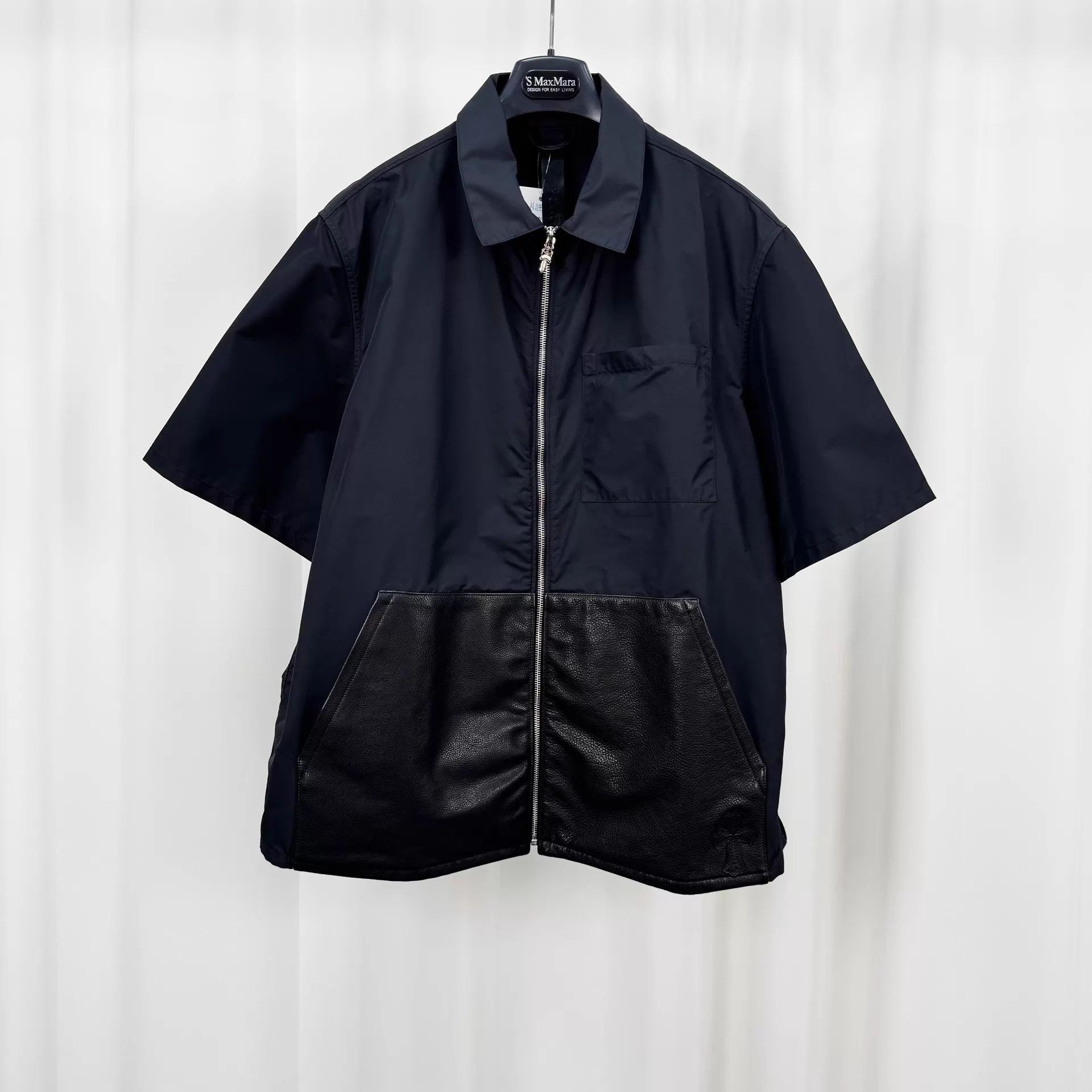 Chrome Hearts Chrome Hearts X Leather Panel SS Zip Shirt XL New Size US XL / EU 56 / 4 - 1 Thumbnail