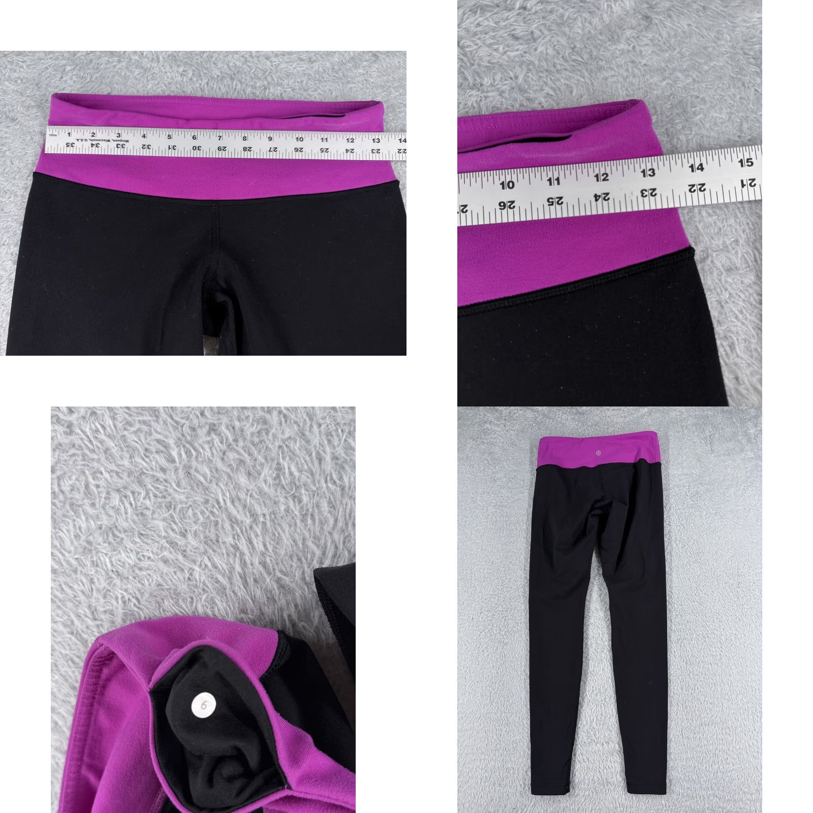 Lululemon Lululemon Wunder Under Pants Women 6 Black Purple 30" Inseam Yoga Gym Workout Activewear Pants Size 28" / US 6 / IT 42 - 8 Thumbnail