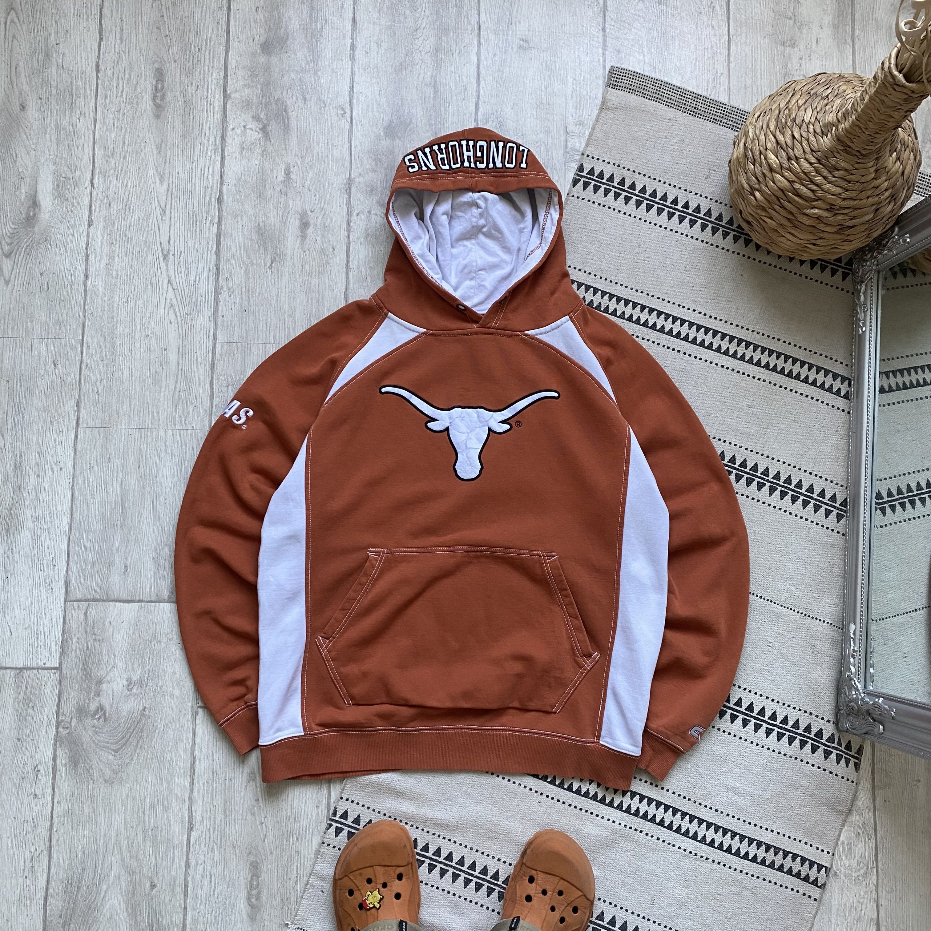 Hanes Vintage NCAA Texas longhorns hoodie center logo Size US XL / EU 56 / 4 - 1 Thumbnail