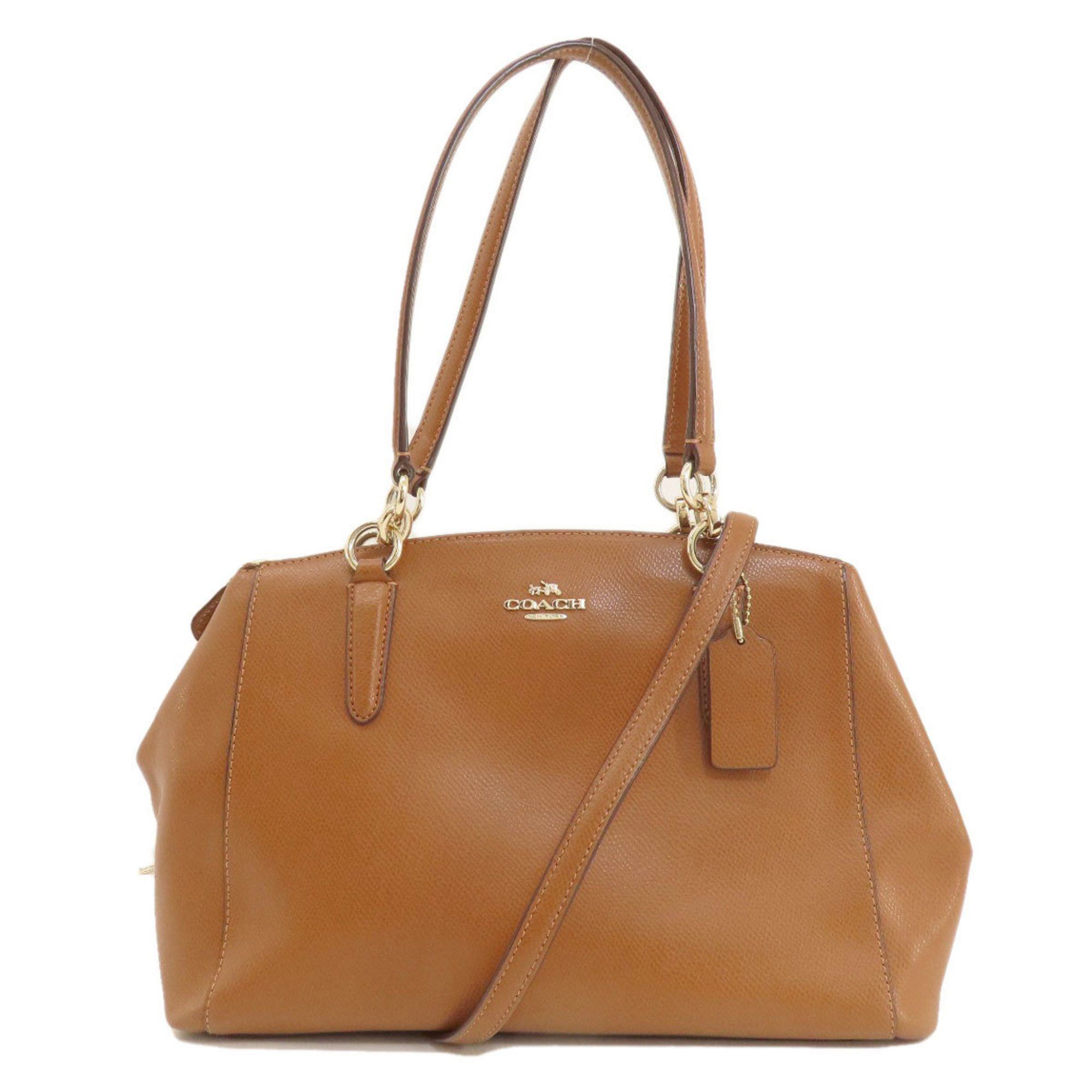 image of Coach F36637 Christy Carryall Handbag Leather Women's Coach in Brown