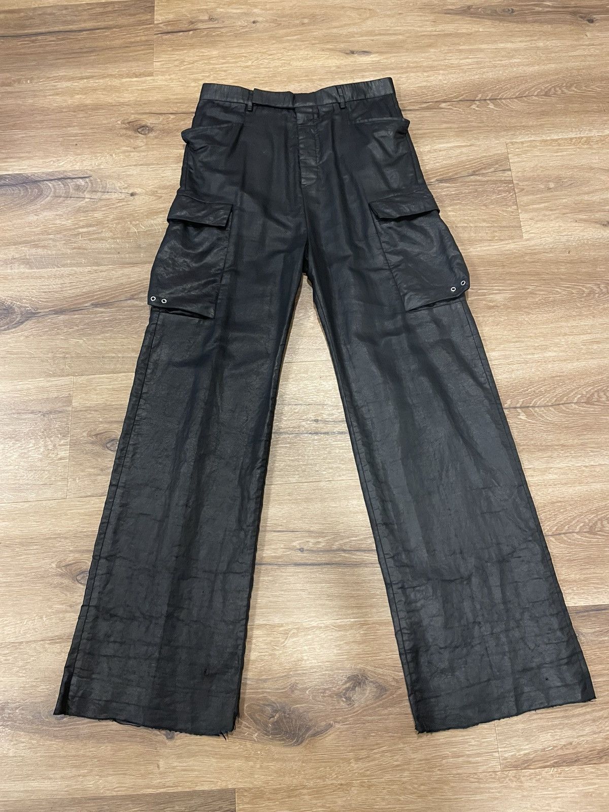 Rick Owens Rick Owens Mega Cargo Flat Pants Waxed Mainline Size US 32 / EU 48 - 1 Thumbnail
