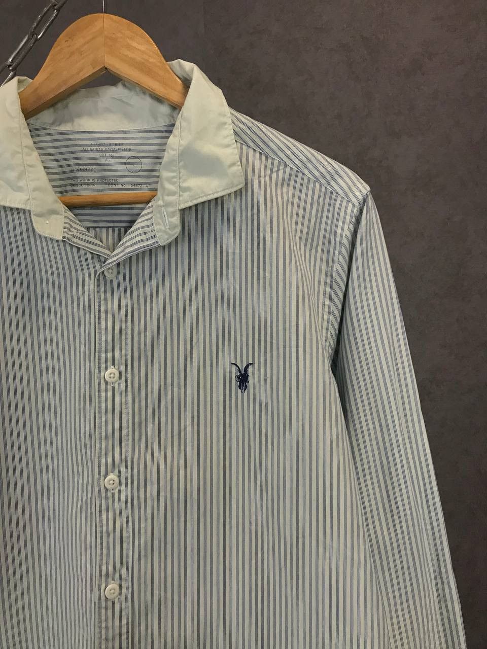 Allsaints Allsaints vintage designer striped shirt Size US L / EU 52-54 / 3 - 2 Thumbnail