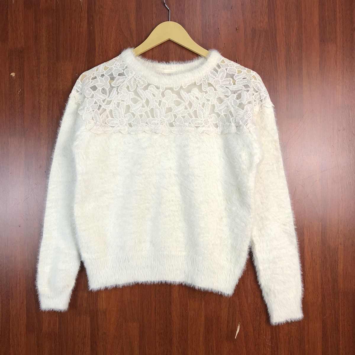 GU Gu White Shag Shaggy Fur Mohair Knitwear #932 Size S / US 4 / IT 40 - 1 Thumbnail