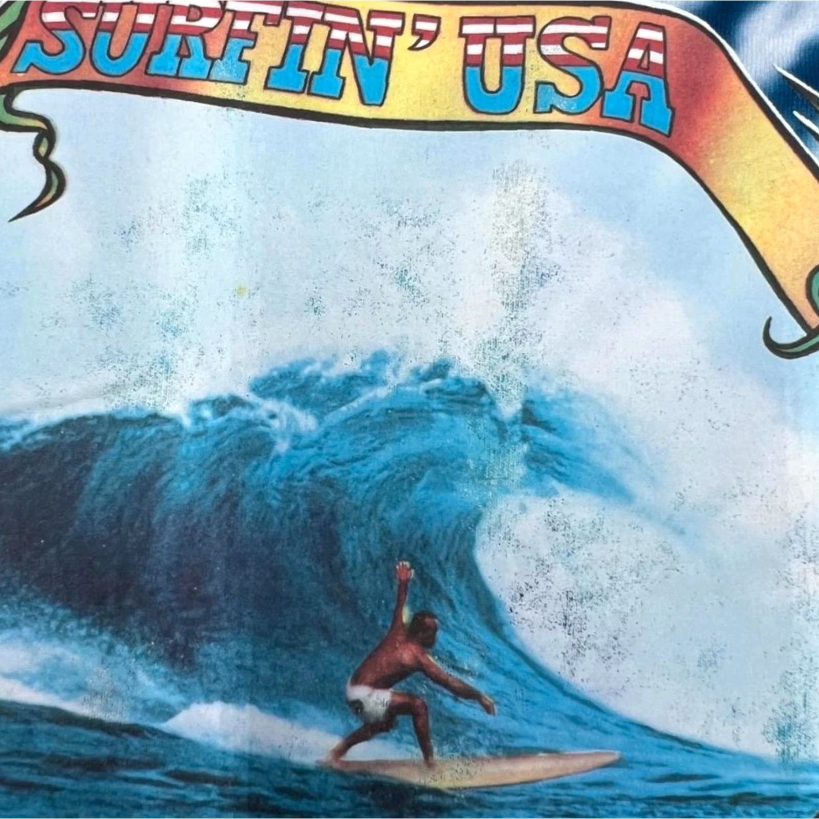 Hanes Hanes “Surfin’ USA” Surfer Spellout Graphic Spiral Tie Dye T-Shirt M Navy/Blue/White Tie Dye Mens Shirt Medium Surfin USA 1975 graphic print Size US M / EU 48-50 / 2 - 3 Thumbnail