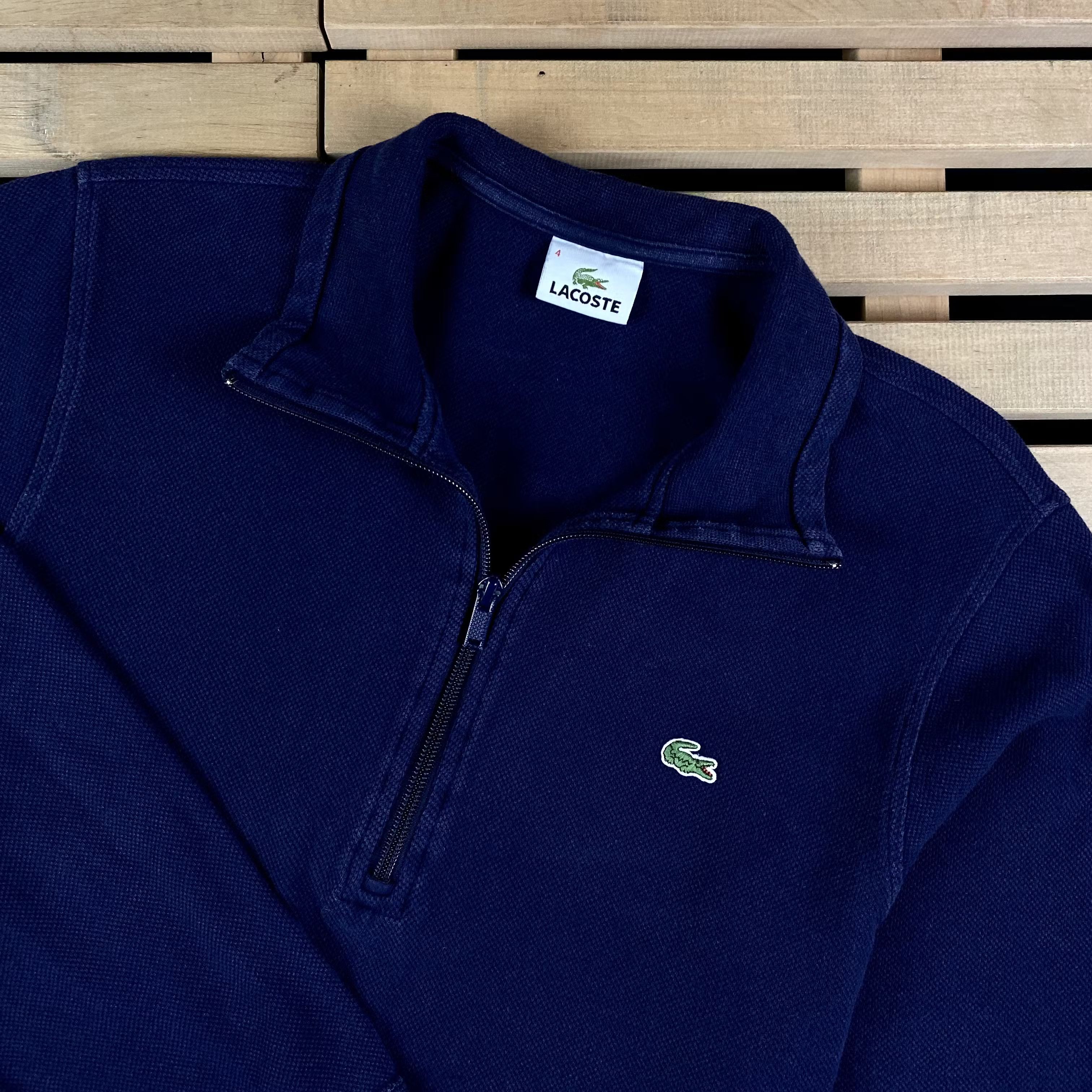 Lacoste × Vintage Mens Zip Jumper Lacoste Vintage Size 4 Size US M / EU 48-50 / 2 - 2 Thumbnail