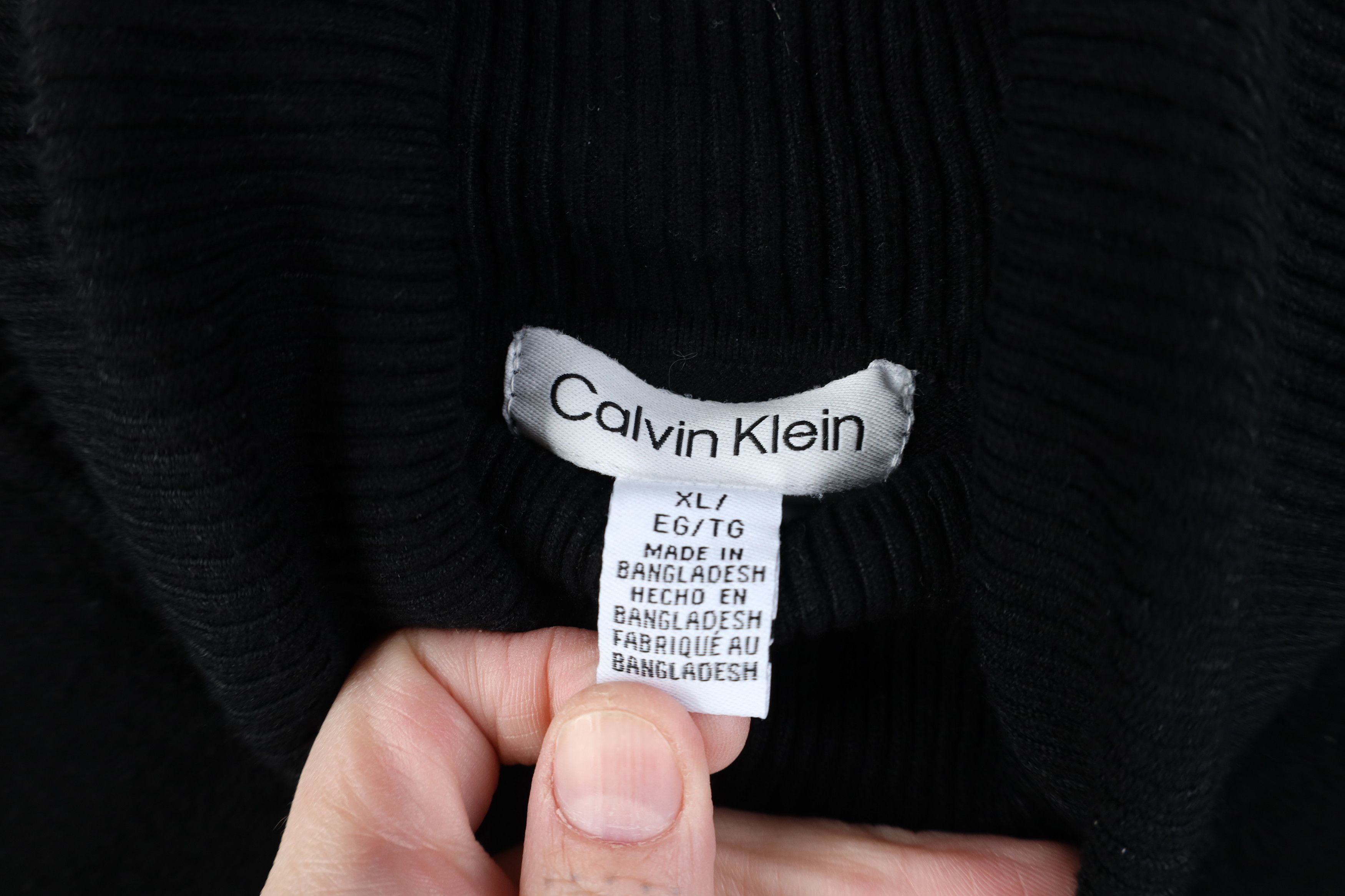 Calvin Klein Vintage 90s Y2K Calvin Klein Knit Turtleneck Sweater Black Size XL / US 12-14 / IT 48-50 - 8 Thumbnail