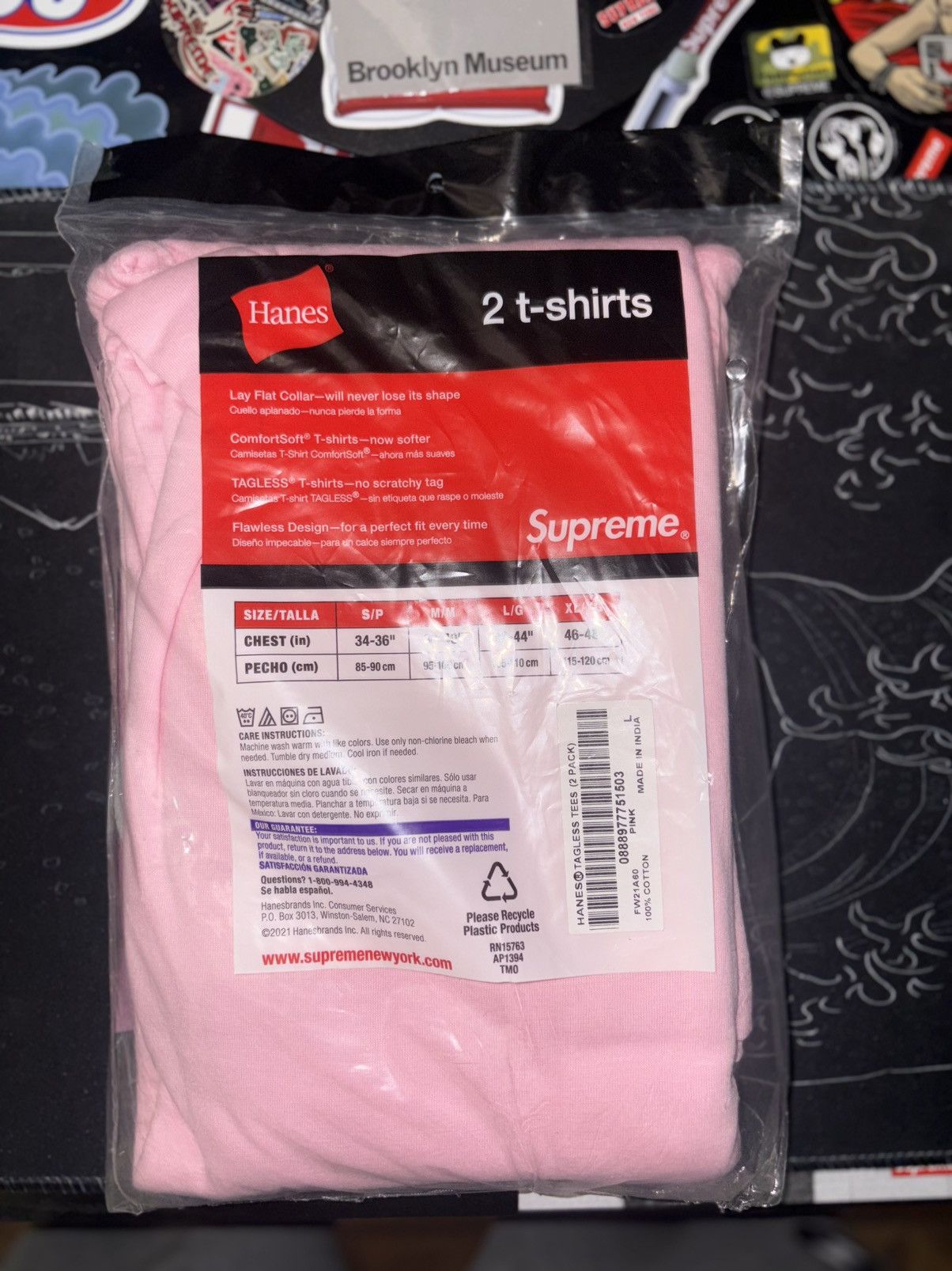 Hanes × Supreme Supreme Hanes Tagless T-shirts (2pack) Size US L / EU 52-54 / 3 - 2 Thumbnail