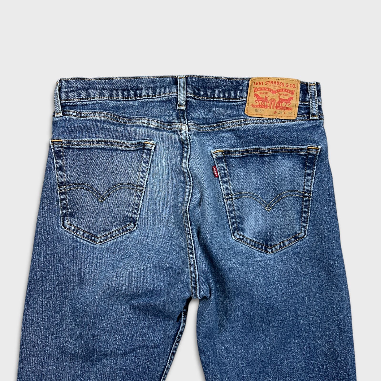 Levi's × Vintage Levi's 505 Jean 34x34 Regular Straight Leg Distressed Denim Size US 34 / EU 50 - 7 Thumbnail