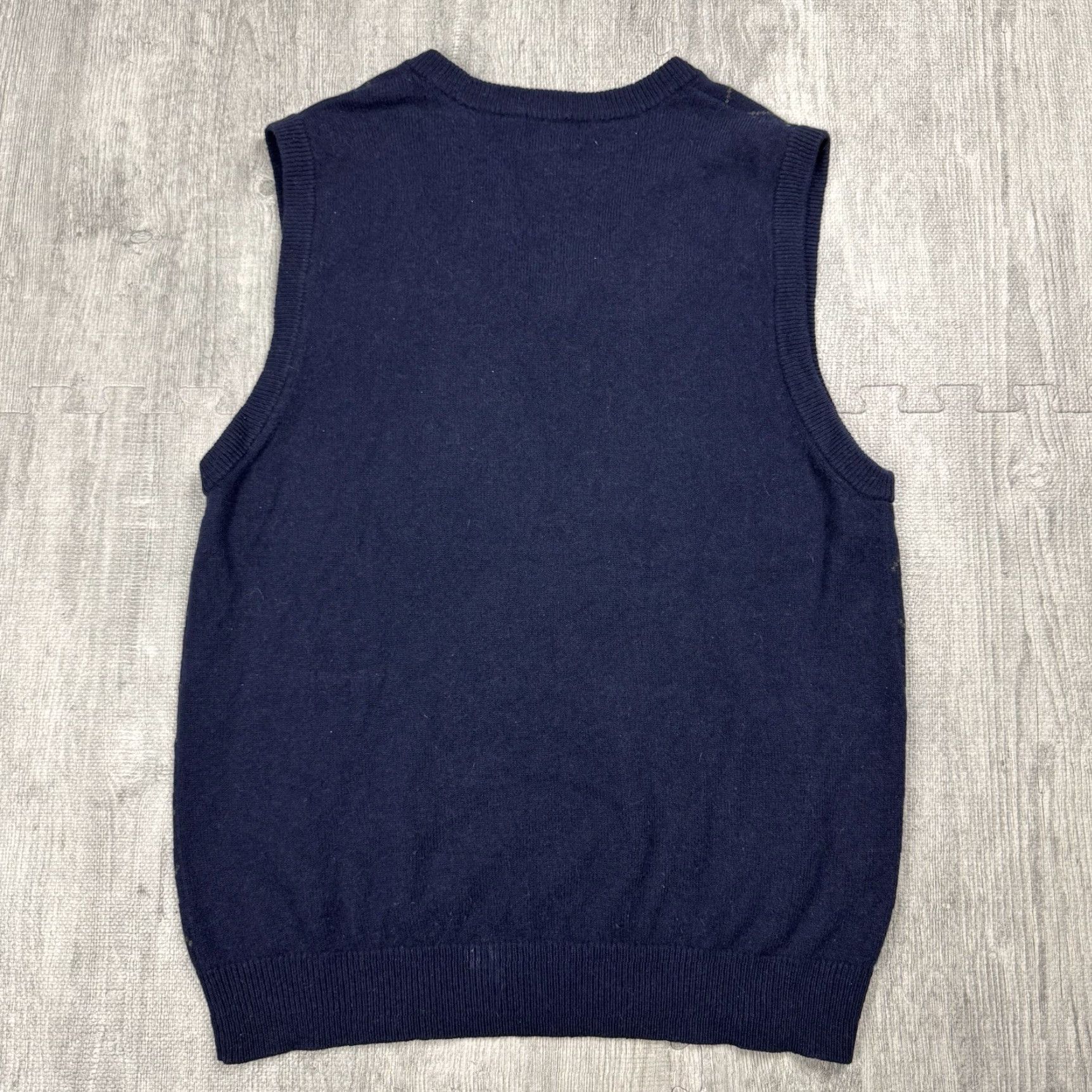 Vintage VINTAGE L.L. BEAN 100% LAMBSWOOL PULLOVER VEST ARGYLE DIAMOND MENS L NAVY BLUE PREPPY 90s Size US L / EU 52-54 / 3 - 3 Thumbnail