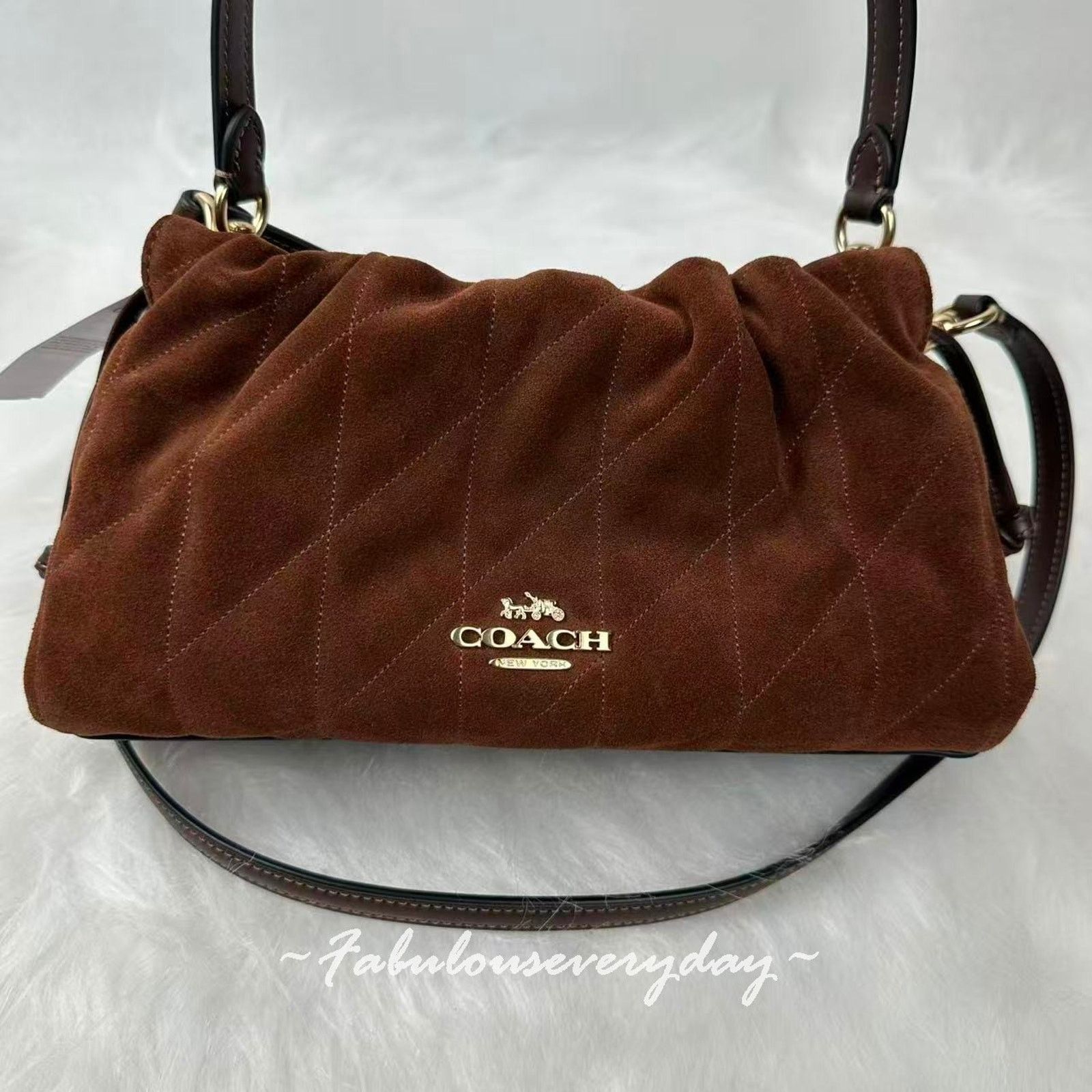 Coach Coach Faye Shoulder Xbody Quilting Suede/Vintage Brown/Maple Size ONE SIZE - 2 Thumbnail
