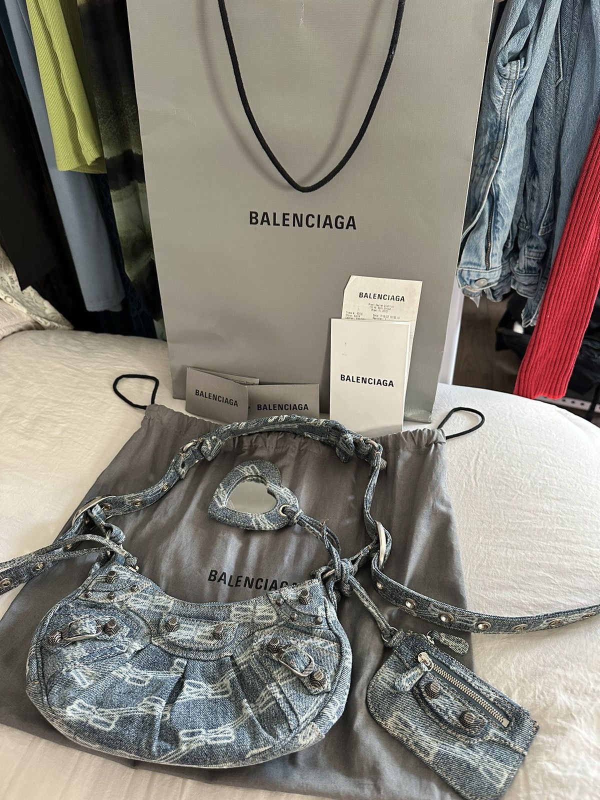 Balenciaga Balenciaga Le Cagole Shoulder Bag XS BB monogram denim blue Size ONE SIZE - 1 Thumbnail