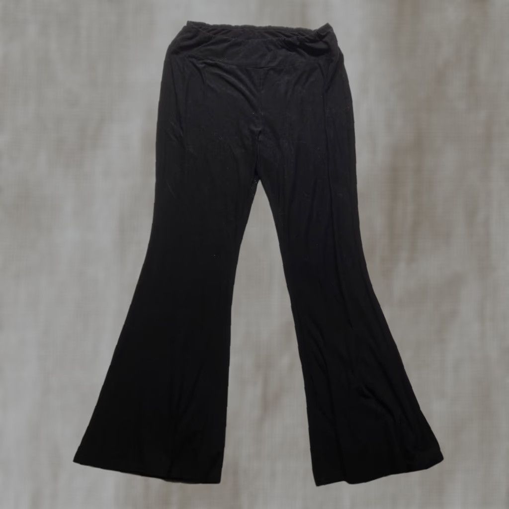 Vintage VINTAGE Nobo Solid Black Flare Sweatpants Women 2XL Plus Size 90s Fashion Size 40" / US 18 - 1 Thumbnail