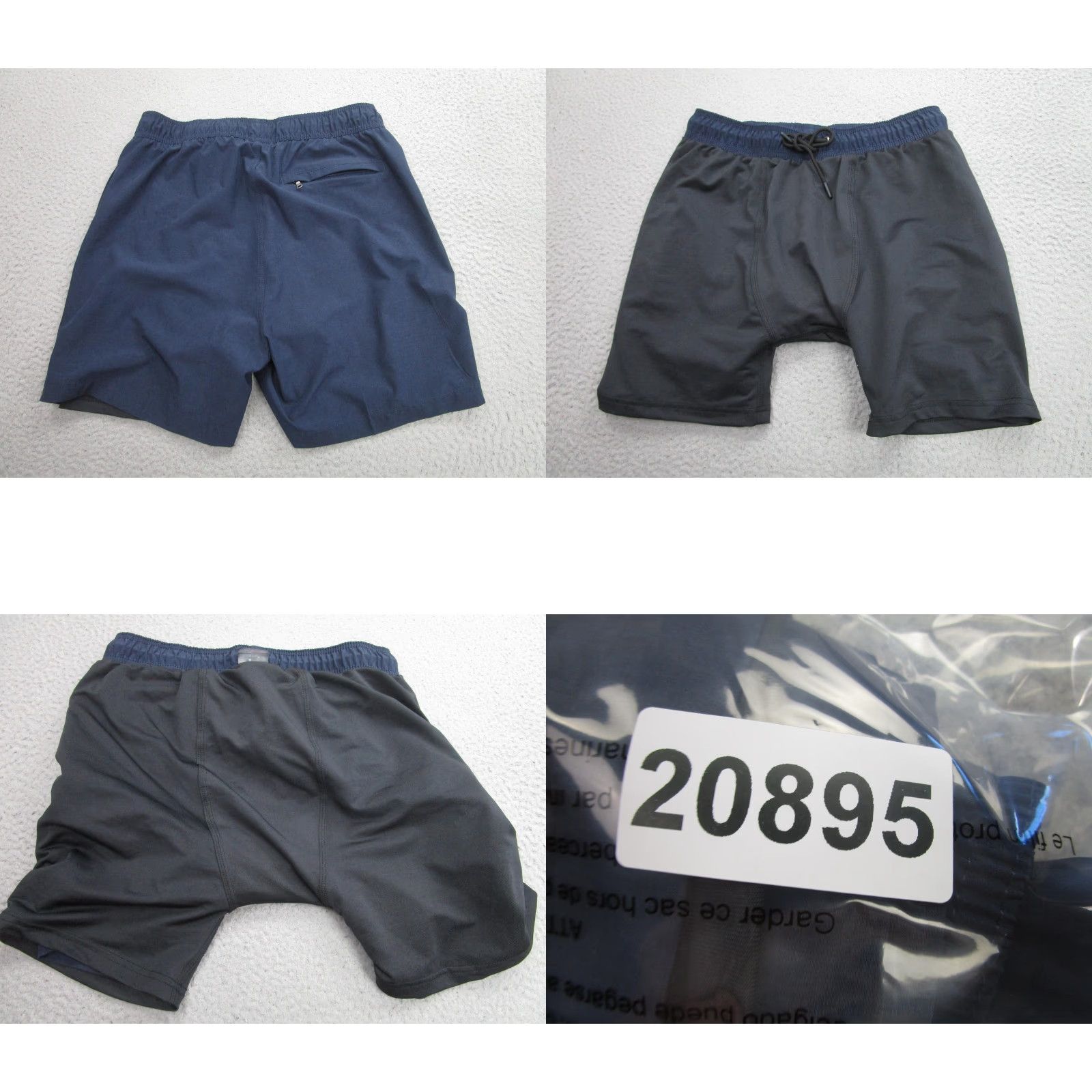 Onia Onia Shorts Mens Medium Blue 2-in-1 Lined Running Training Quick Dry Zip Pocket Size US 31 - 8 Thumbnail