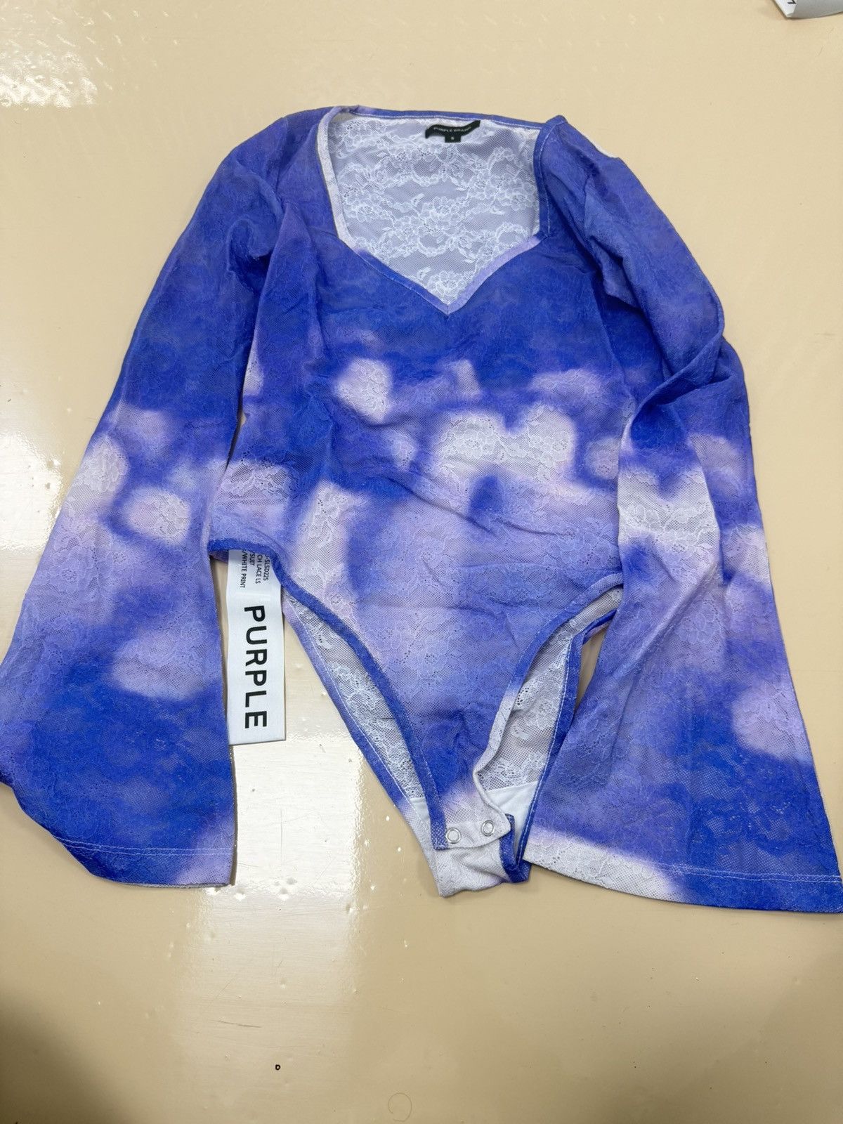 Other Purple Brand Blue Lace Bodysuit Size S / US 4 / IT 40 - 1 Thumbnail