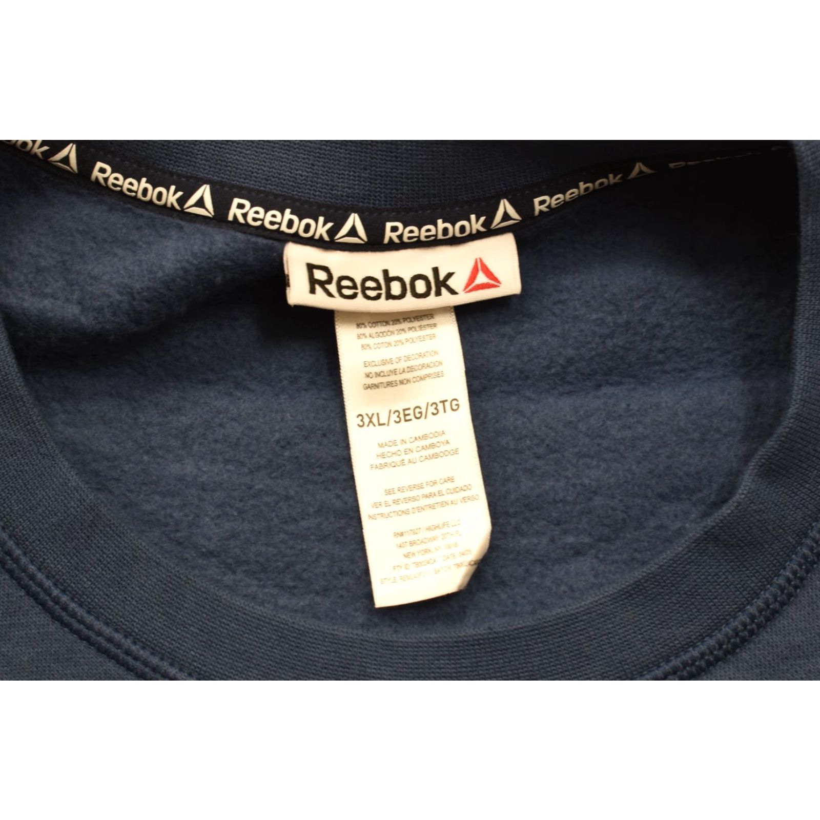 Reebok Reebok Men's 3XL Dark Denim Blue CVC Fleece Crewneck Sweatshirt NWT Pullover Sweatshirt Logo Regular Fit Men Blue 3XL Size US XXL / EU 58 / 5 - 8 Thumbnail