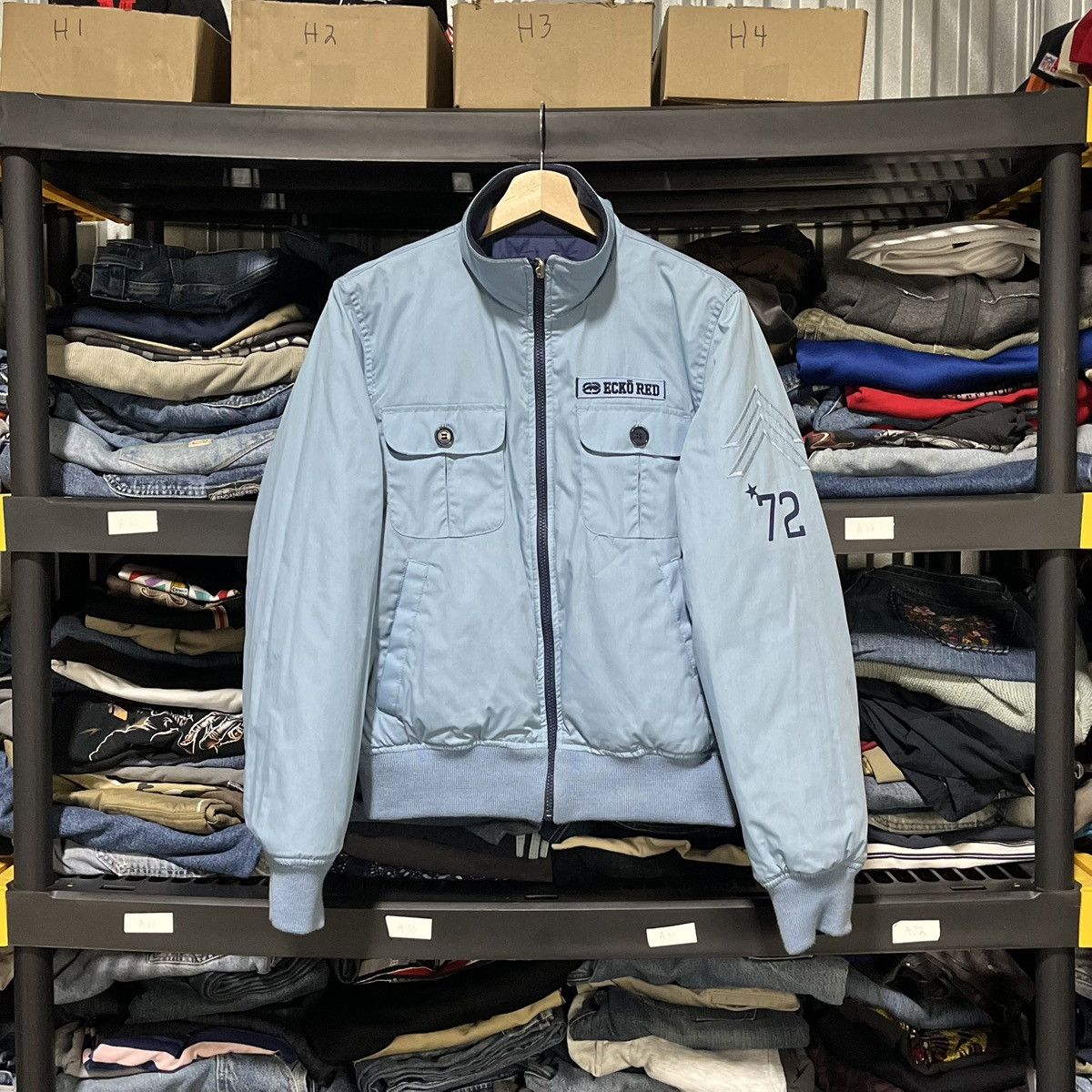 Ecko Unltd. VTG Y2K ECKO UNLTD RHINO MILITARY REVERSIBLE BOMBER JACKET Size US S / EU 44-46 / 1 - 2 Thumbnail