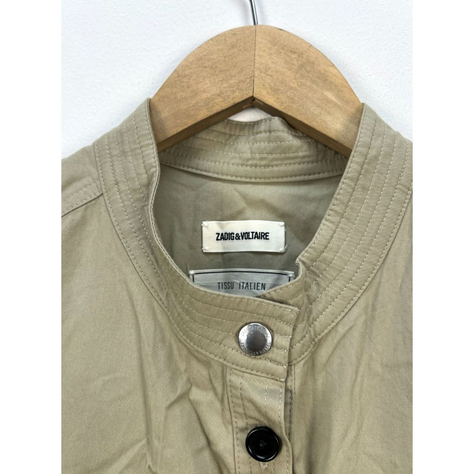 Zadig & Voltaire ZADIG & VOLTAIRE Twill Jumpsuit Beige L Women Casual Vintage No Belt Button Closure Sleeves 21 inch Core Measurements Included Size 36" / US 14 / IT 50 - 5 Thumbnail