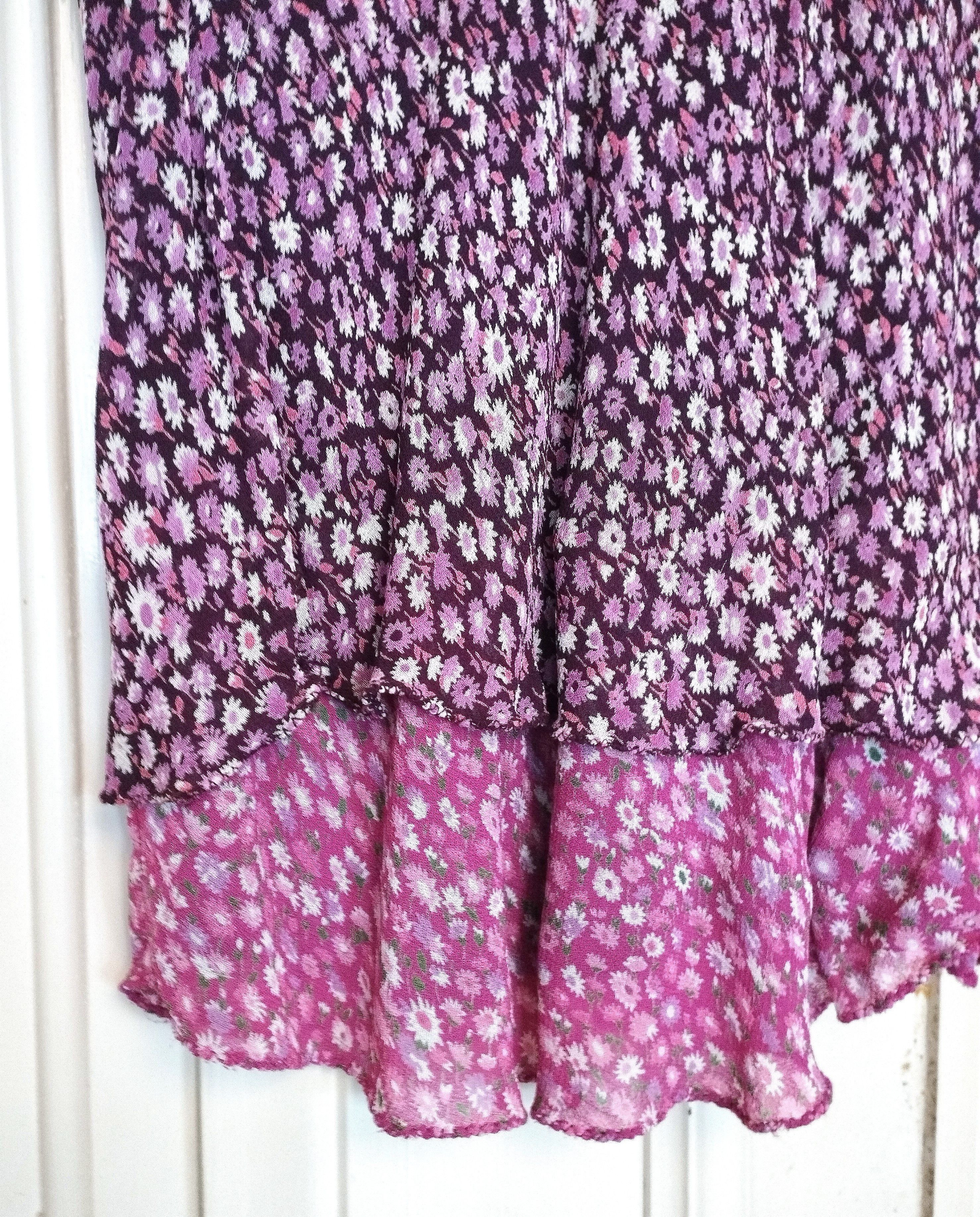 Designer Rene Derhy Jupe Crepe Liberty Superpositions Preppy T S Size 26" / US 2 / IT 38 - 3 Thumbnail