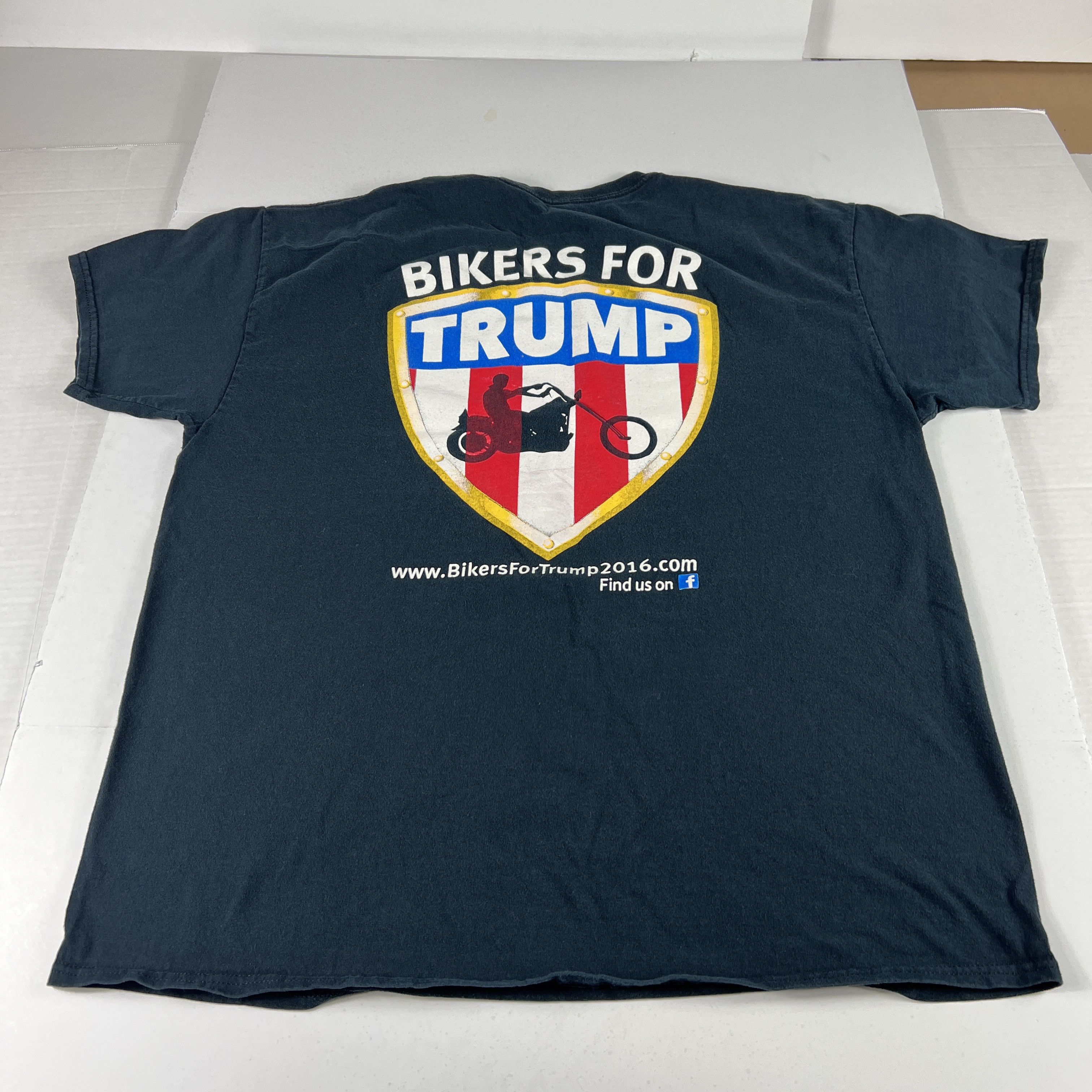 Donald Trump 2016 Bikers For Trump Political Shirt Faded Short Sleeve Tee Size US L / EU 52-54 / 3 - 6 Thumbnail