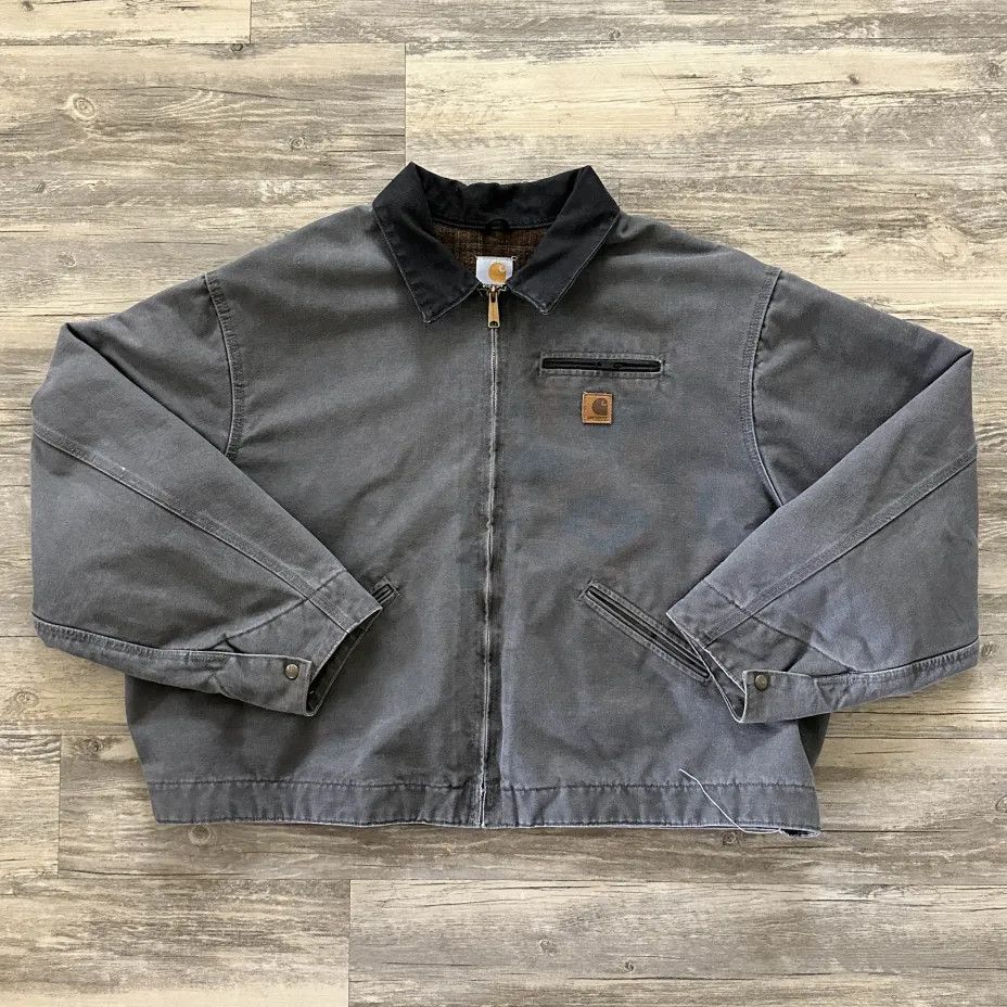 Carhartt Vintage J97 GVL Gravel Gray Detroit Blanket Lined Jacket Size US XXL / EU 58 / 5 - 1 Thumbnail