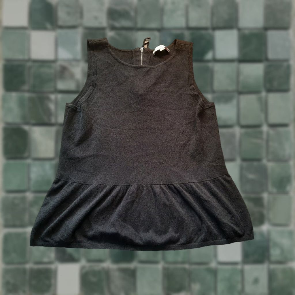 Ann Taylor ANN TAYLOR Sweater Womens Large L Black Sleeveless Cotton Viscose Nylon Wool Pullover Size L / US 10 / IT 46 - 1 Thumbnail