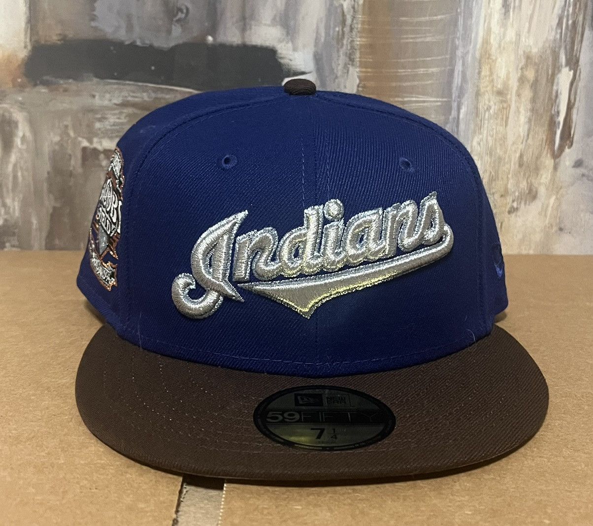 image of Hat Club x New Era 7 1/4 Atr Rushmore Saucy “Blue Roses 2.0” Cleveland Indians, Men's