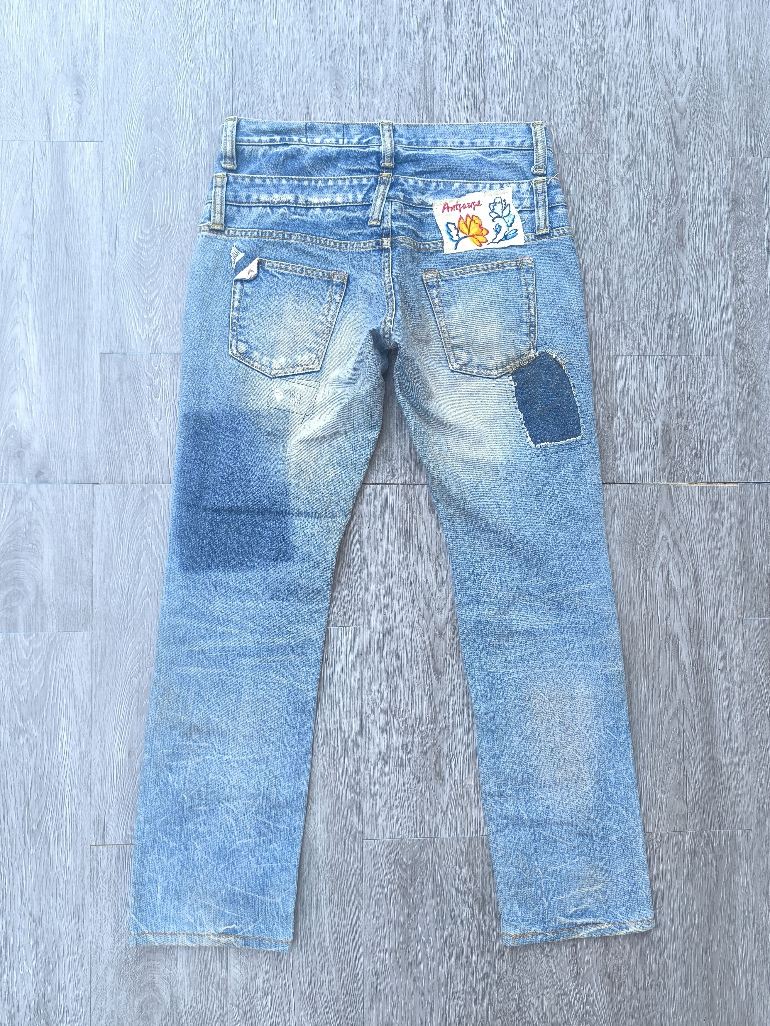 If Six Was Nine × Le Grande Bleu (L.G.B.) ANTGAUGE DISTRESSED PATCHWORKS JEANS LIKE KAPITAL JEANS Size US 31 - 10 Thumbnail