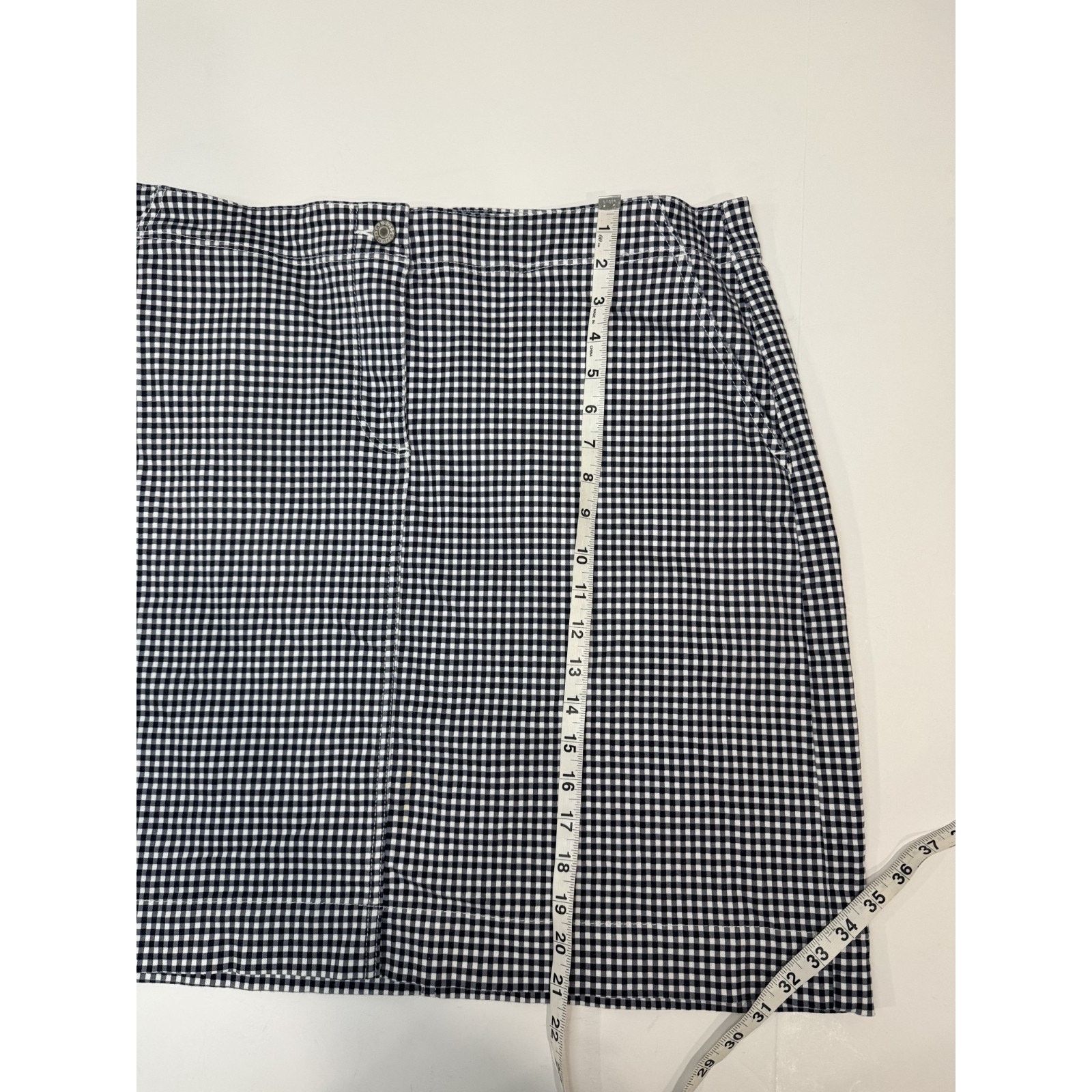 Talbots Talbots Navy Blue White Gingham Skirt Size 14 Cotton Blend Size 36" / US 14 / IT 50 - 3 Thumbnail