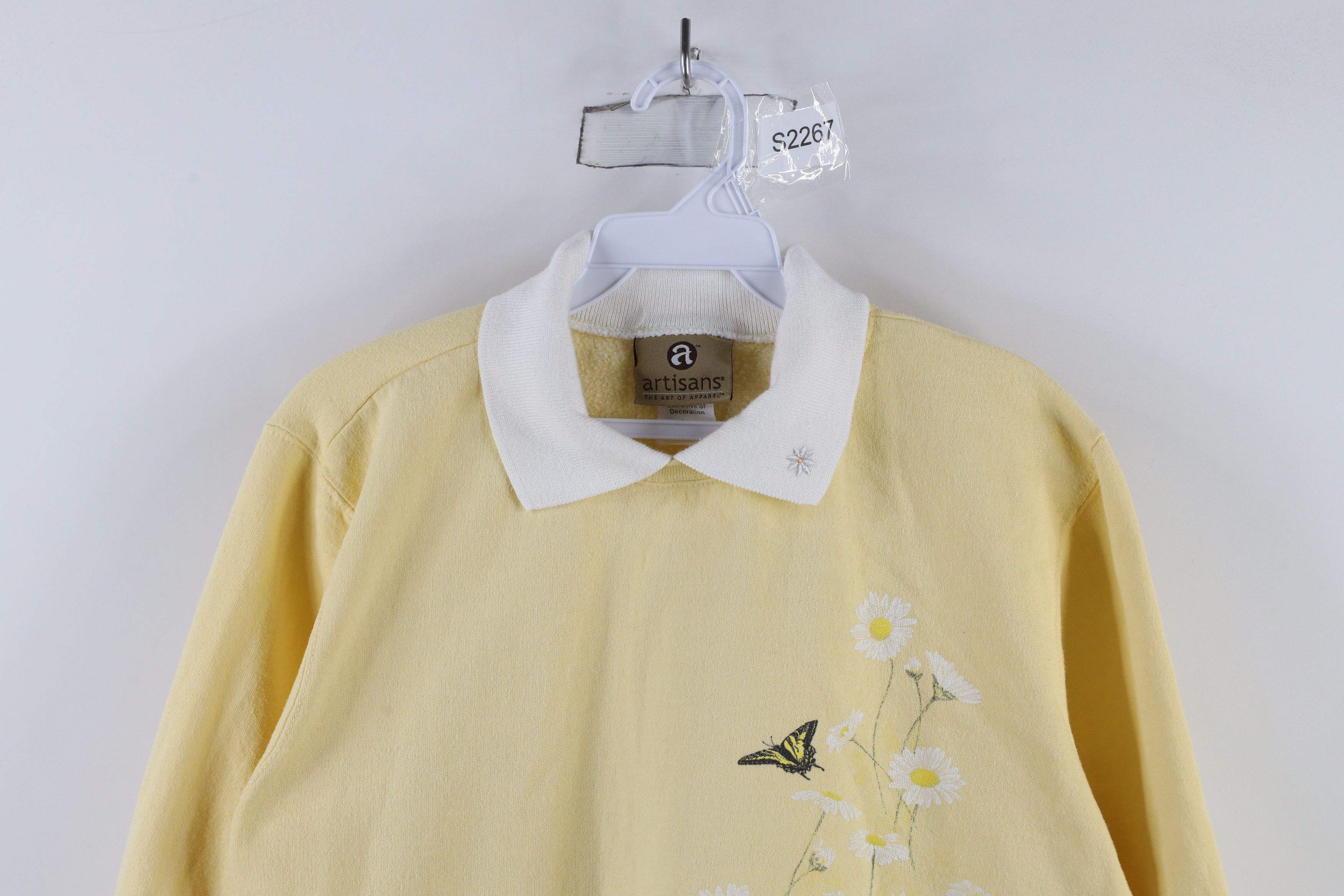 Vintage Vintage 90s Country Primitive Flower Collared Sweatshirt Size M / US 6-8 / IT 42-44 - 2 Thumbnail
