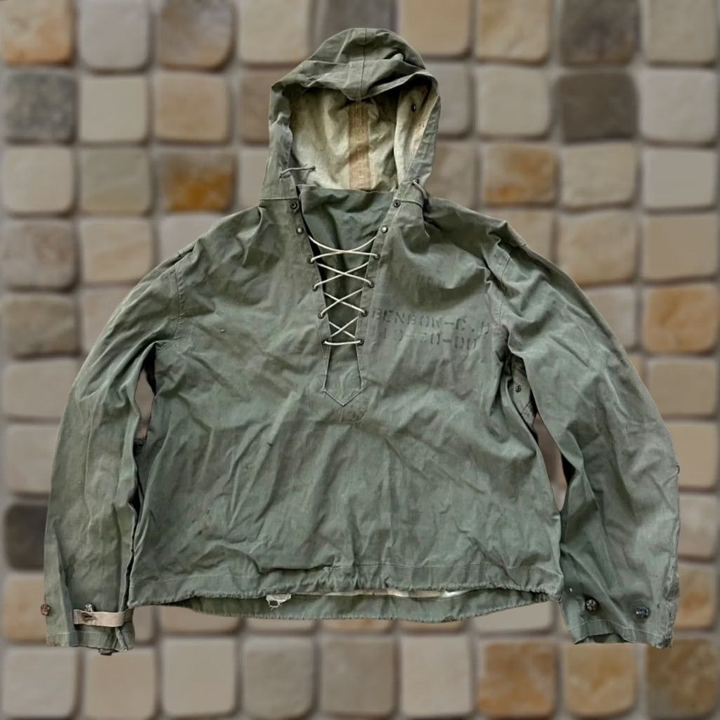 Vintage Vintage 40s WWII USN Foul Weather Smock Jacket - XL - Pre-Owned - Anorak - Green Size US XL / EU 56 / 4 - 1 Thumbnail