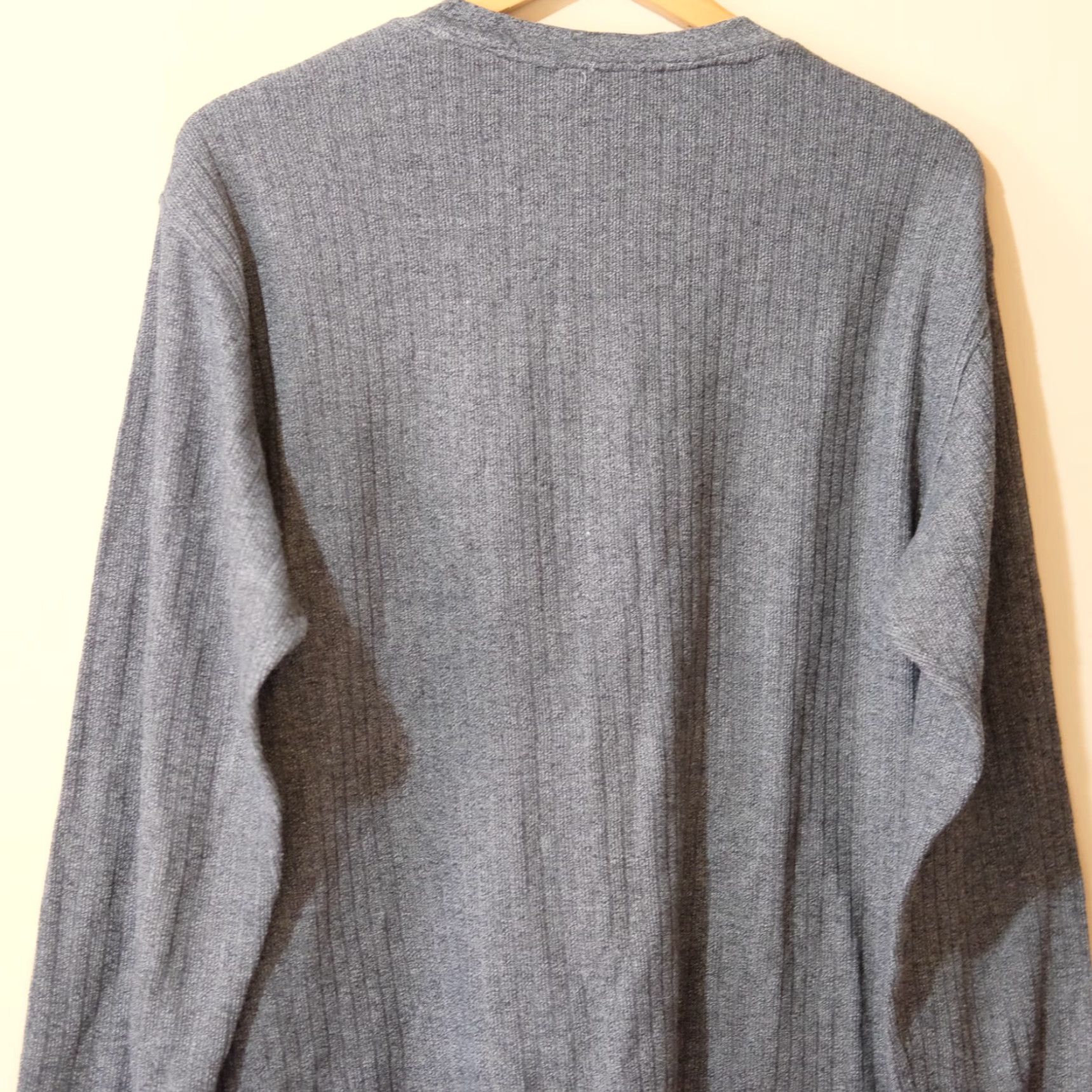 Farah Farah Henley Shirt Gray Long Sleeve Ribbed Knit Casual Mens M Size US M / EU 48-50 / 2 - 5 Thumbnail