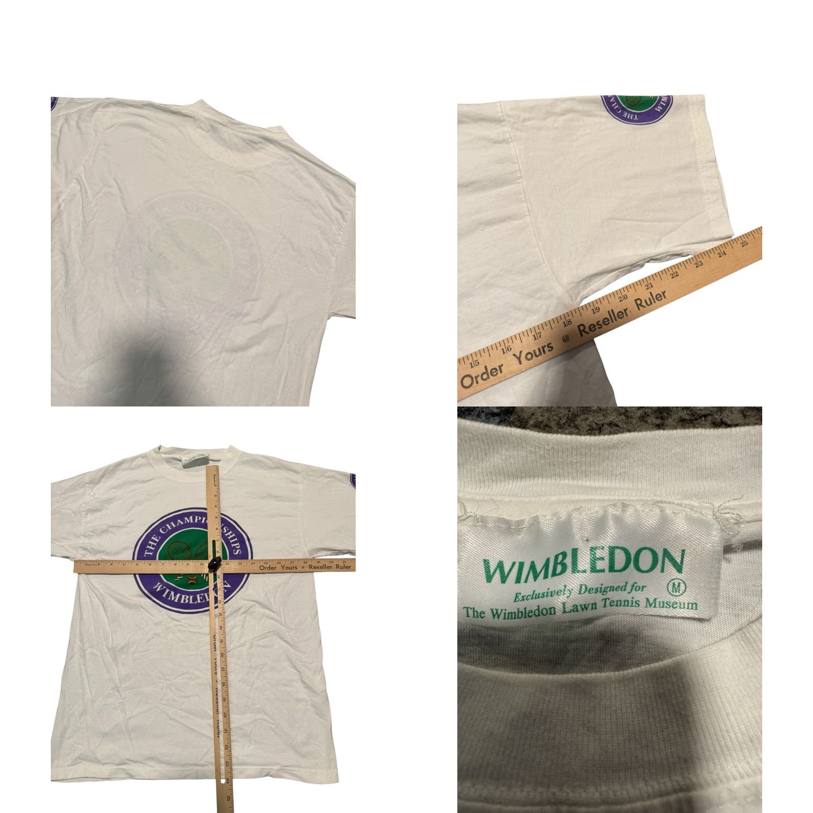 Vintage VINTAGE Wimbledon The Championships Tennis T-Shirt M White Logo 90s Preppy Mens Size US M / EU 48-50 / 2 - 9 Thumbnail
