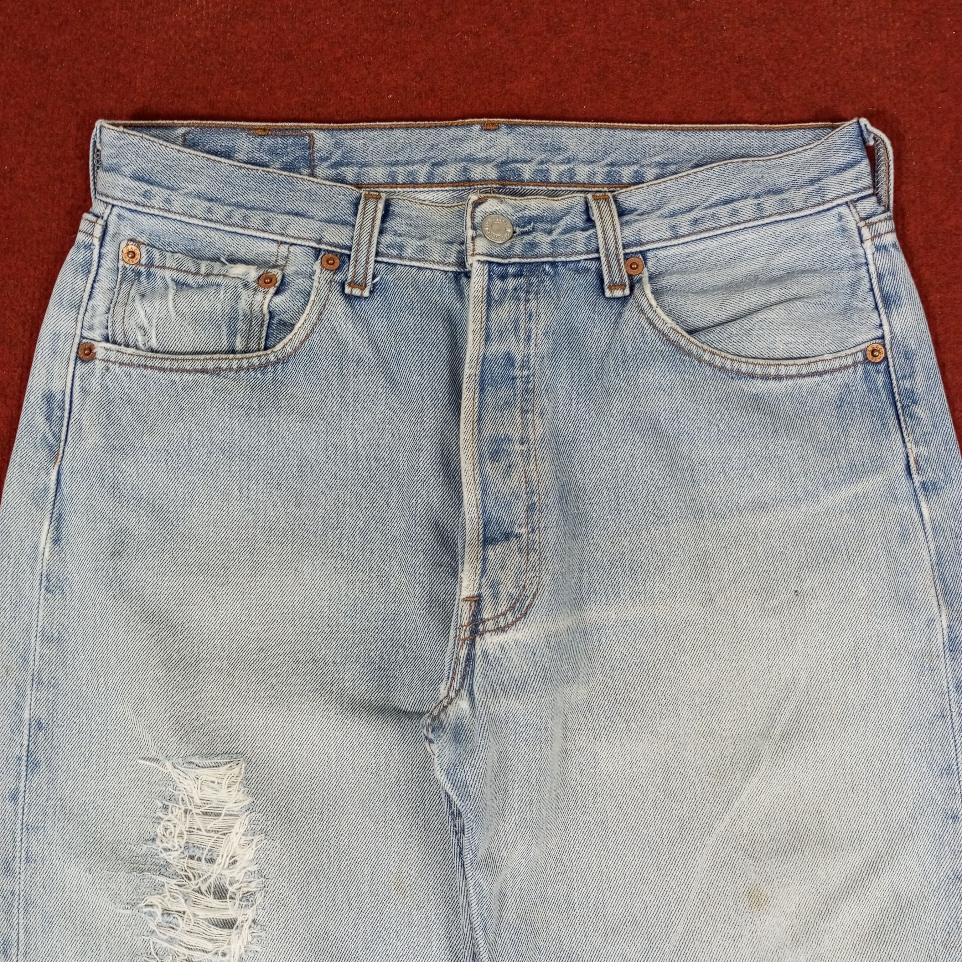 Levi's × Vintage Levis 501 Fashion Streetwear Style Distressed Jeans Size US 30 / EU 46 - 2 Thumbnail