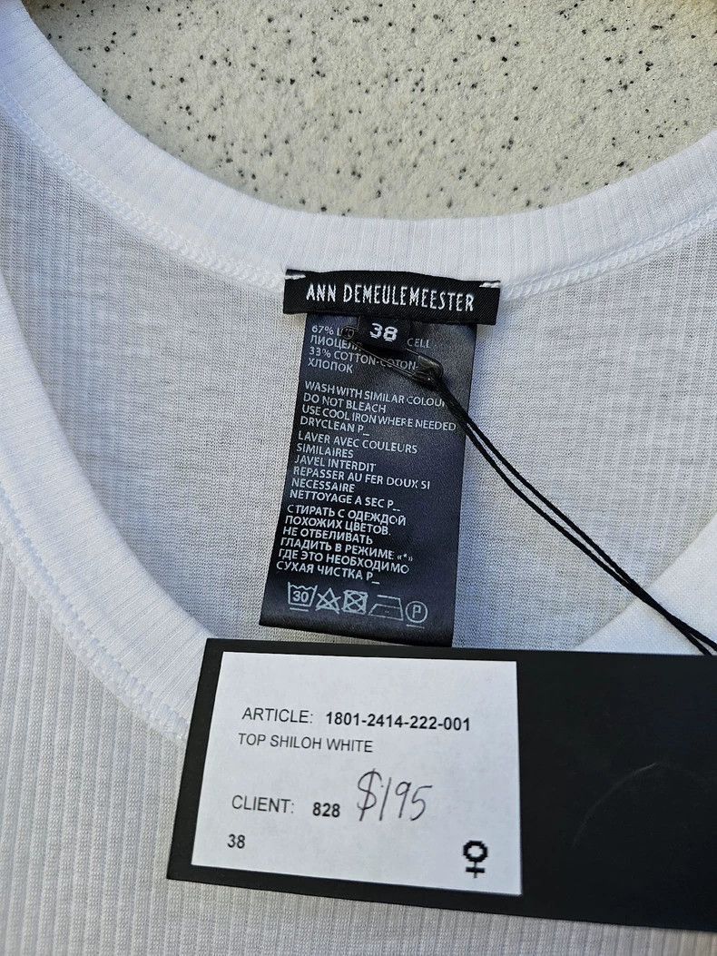 Ann Demeulemeester Ann Demeulemeester White Tank Top-2506 Size XXS / US 00 / IT 34 - 3 Thumbnail