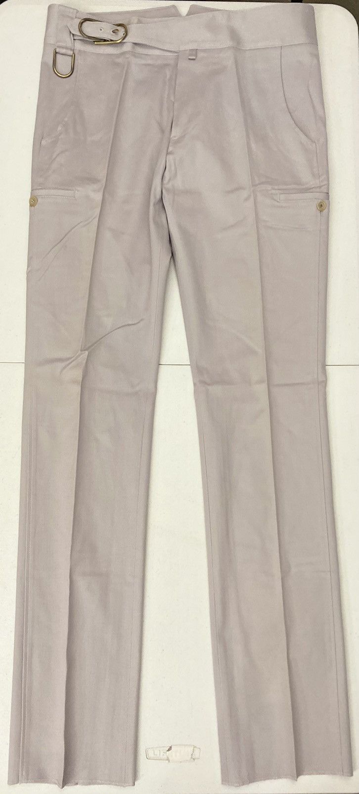 Versace Versace 🇮🇹 Smoke Purple Twill Brass Buckle Cargo Pants 50 NEW Size US 34 / EU 50 - 3 Thumbnail