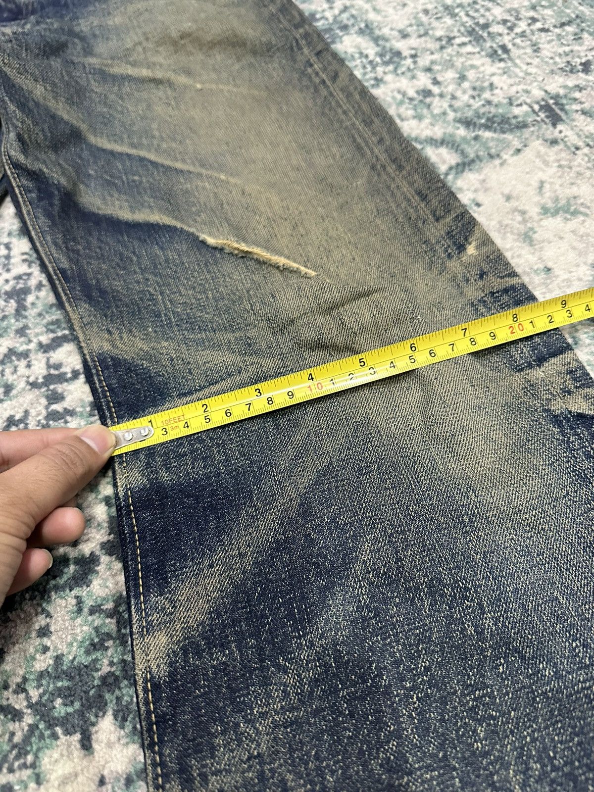 Denime Vintage Denime Faded Honeycomb Selvedge Distressed Jeans Size US 30 / EU 46 - 19 Thumbnail