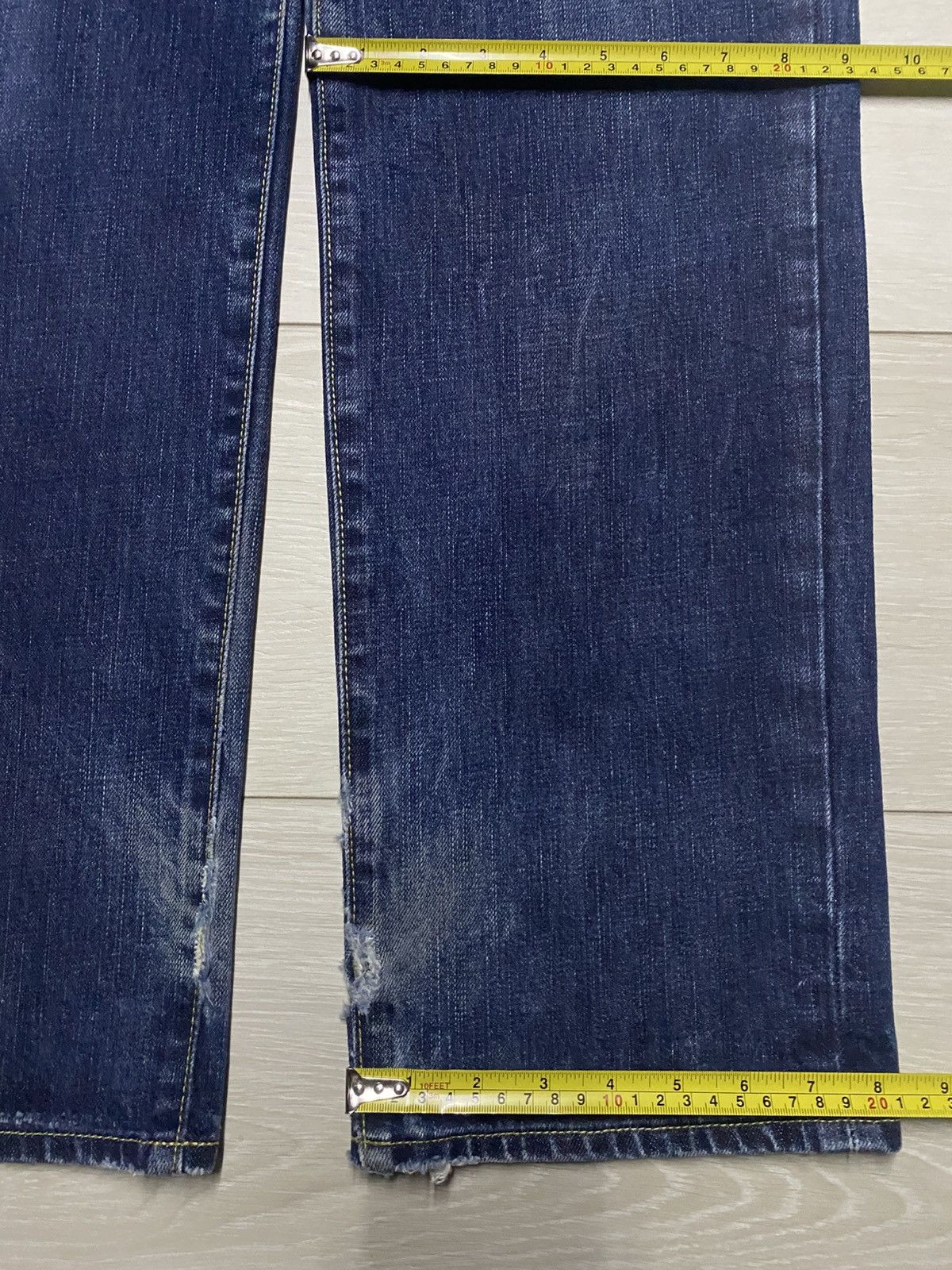 Japanese Brand Vintage Clothing Japanese Brand Blue Wash Distressed Jeans Size US 33 - 13 Thumbnail