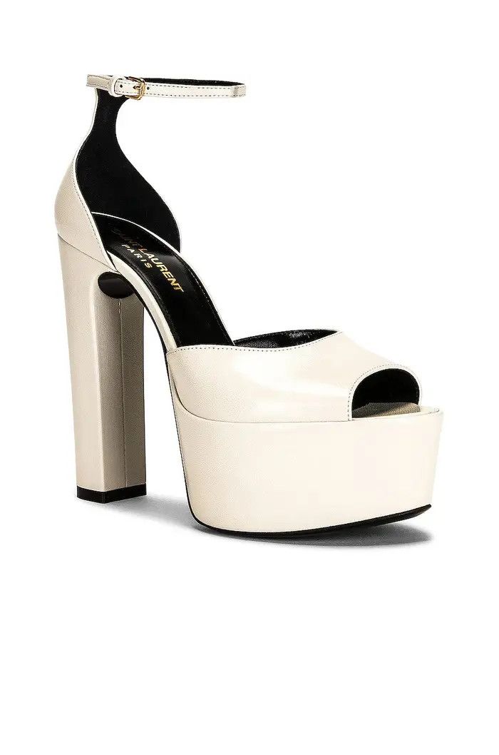 Saint Laurent Paris o1w1db10526 650258 Jodie Platform Sandals in Smooth Size US 10.5 / IT 40.5 - 2 Thumbnail