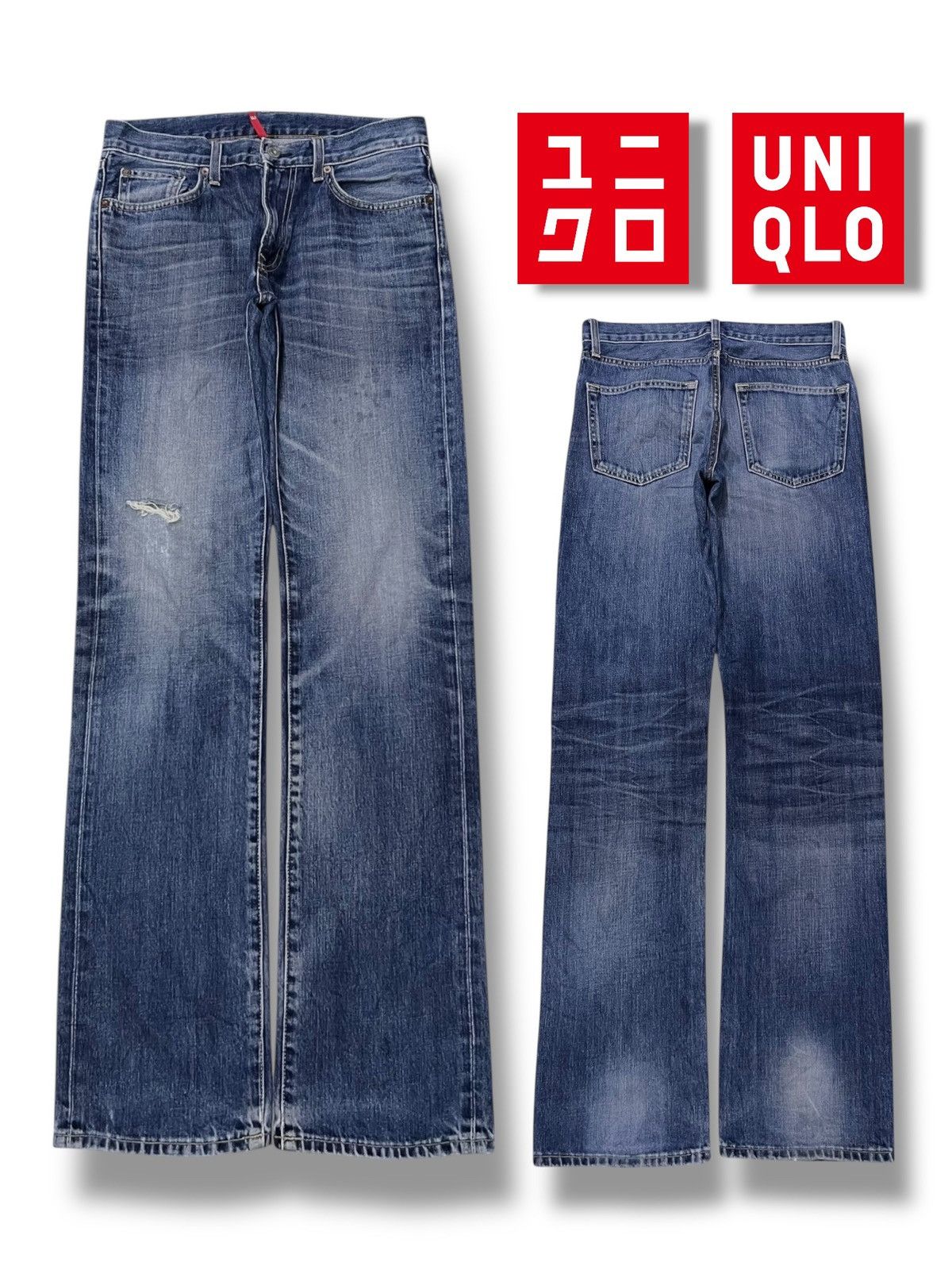 Uniqlo Vintage Uniqlo UJ Japan - Faded Wash, Distressed Denim Size US 31 - 1 Thumbnail