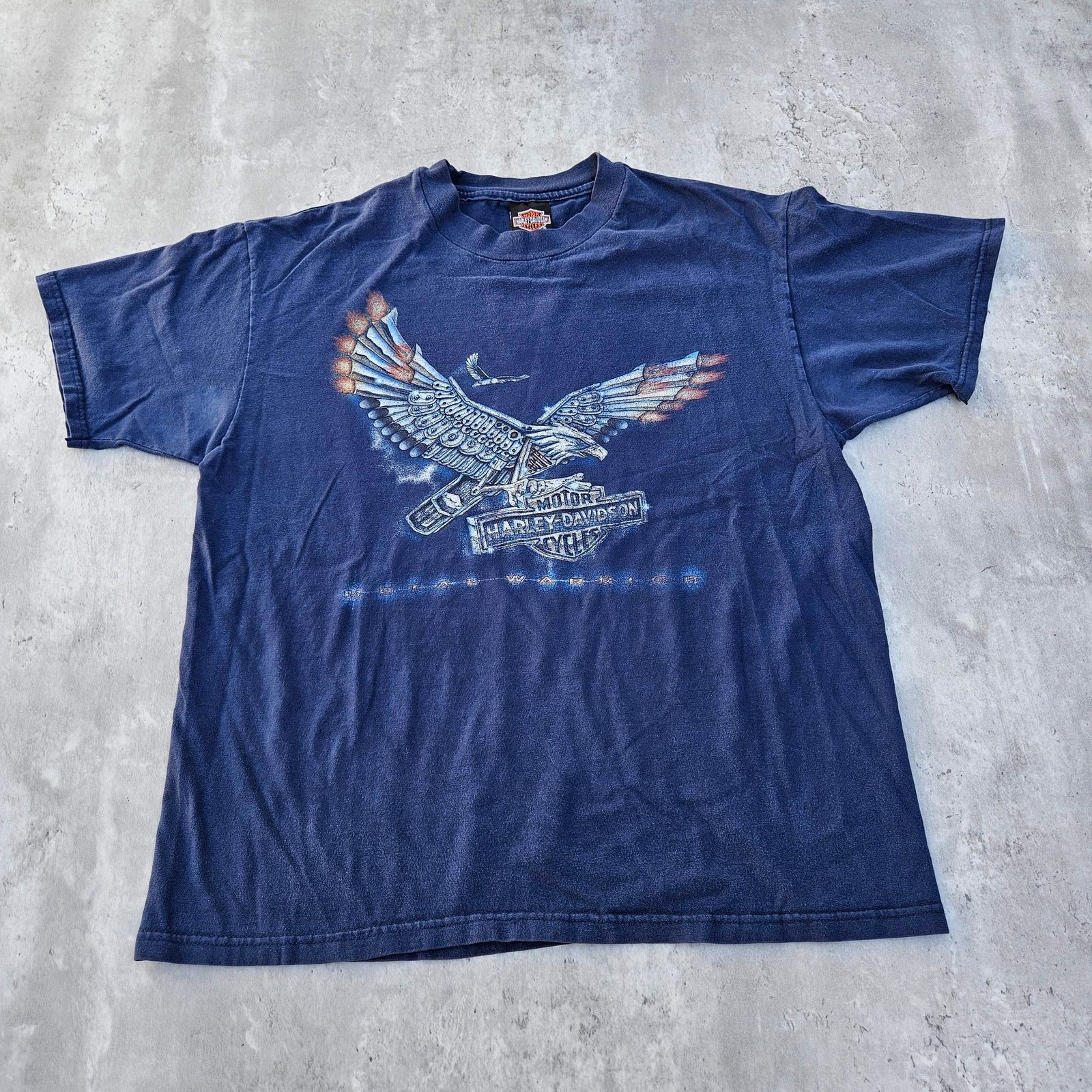 Harley Davidson Vintage Harley Davidson Shirt Eagle Size Large Blue Size US L / EU 52-54 / 3 - 1 Thumbnail