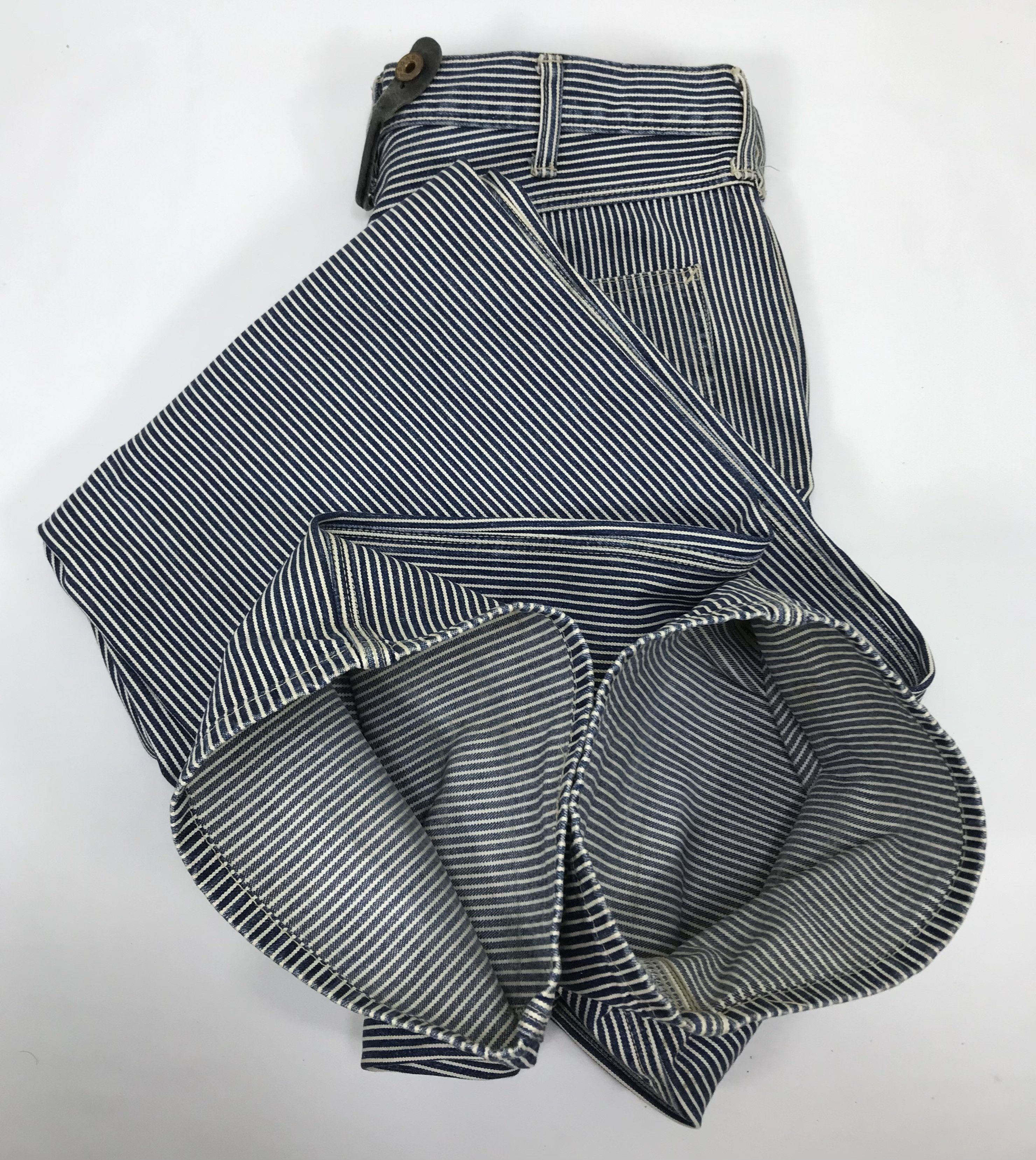Japanese Brand Vintage Blue Way Hickory Striped Carpenter Jeans Size US 34 / EU 50 - 15 Thumbnail