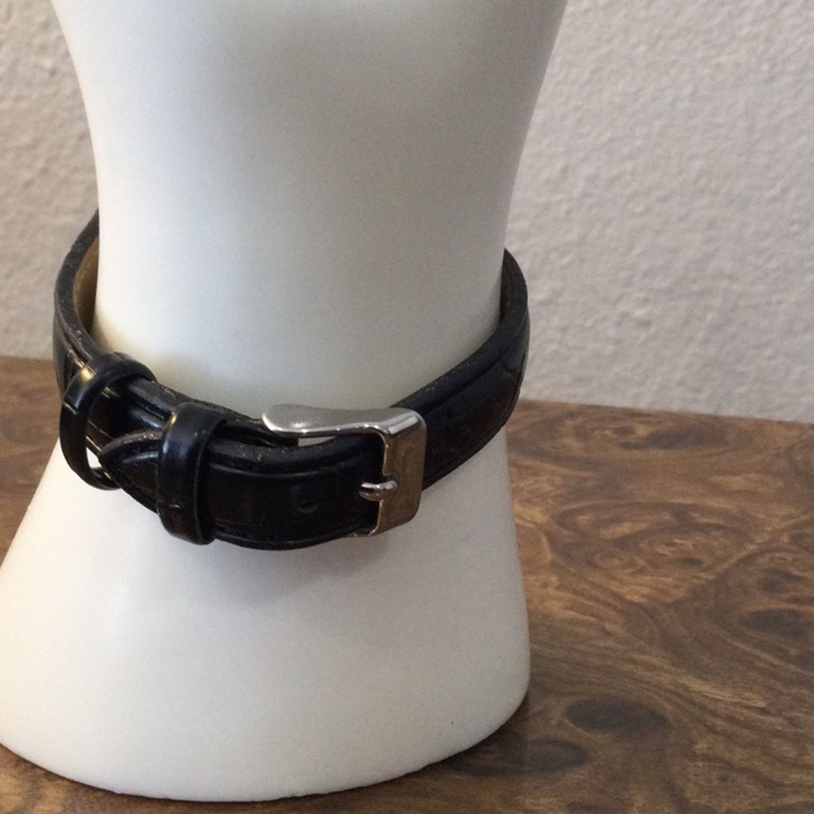Other Liz Claiborne Watch Silver w/ White Face Black Leather Band Size ONE SIZE - 11 Thumbnail
