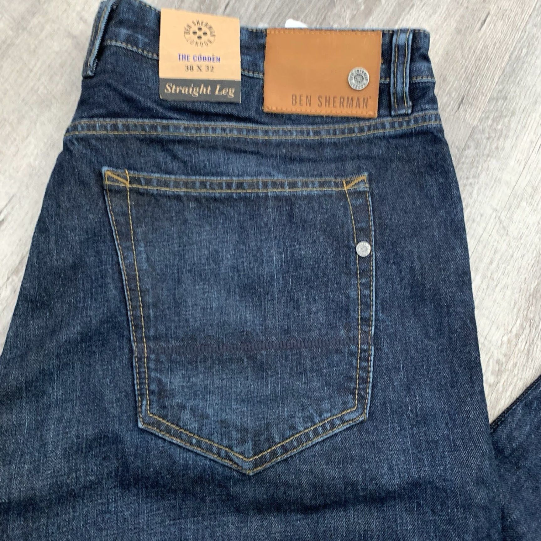 Ben Sherman Ben Sherman Jeans Slim Straight 38x32 Mens Blue Denim Button Fly 5-Pocket Grunge Style Size US 38 / EU 54 - 6 Thumbnail