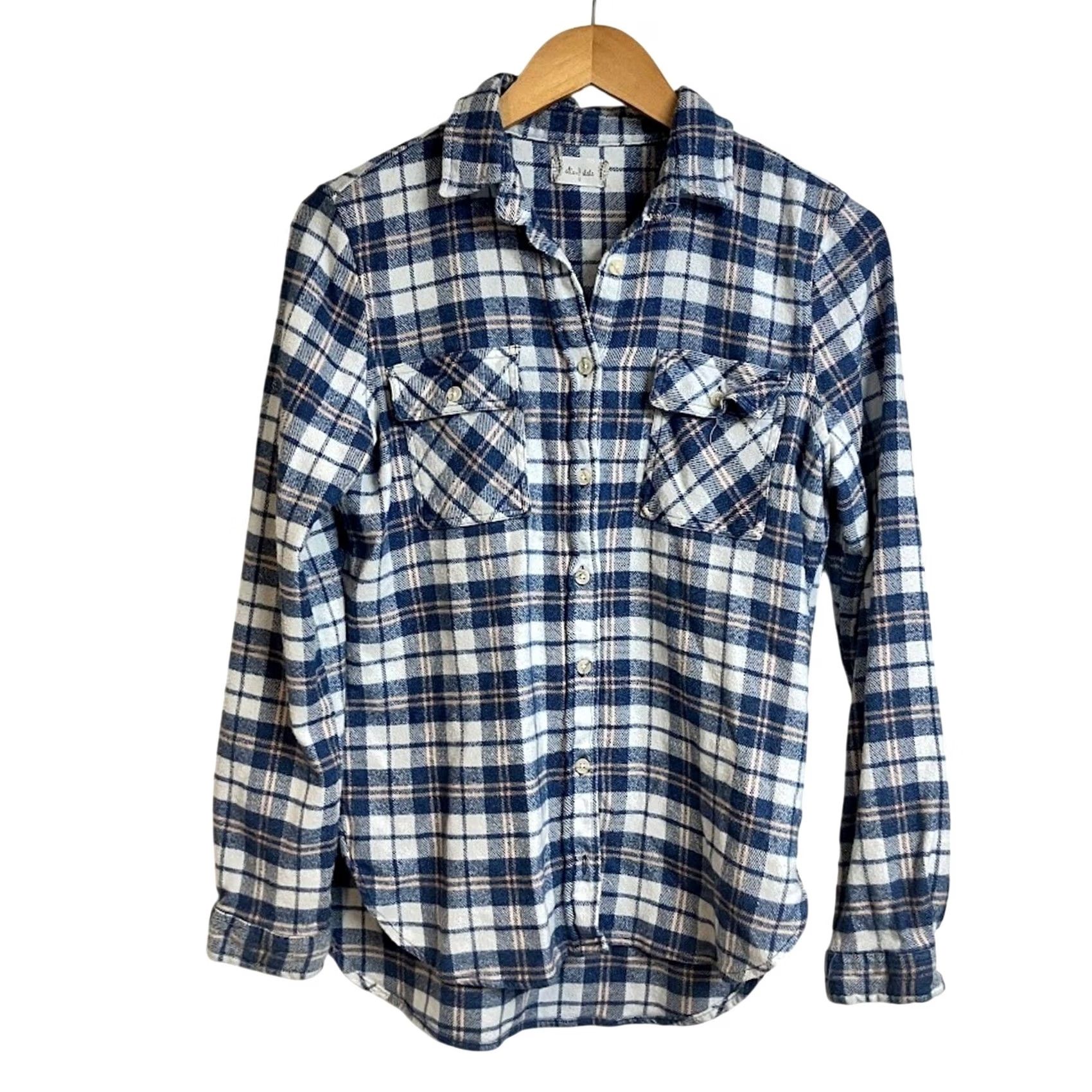 Vintage VINTAGE Altar'd State Flannel Shirt blue Plaid Long Sleeve Boyfriend Fit Shirt Size S Size S / US 4 / IT 40 - 2 Thumbnail