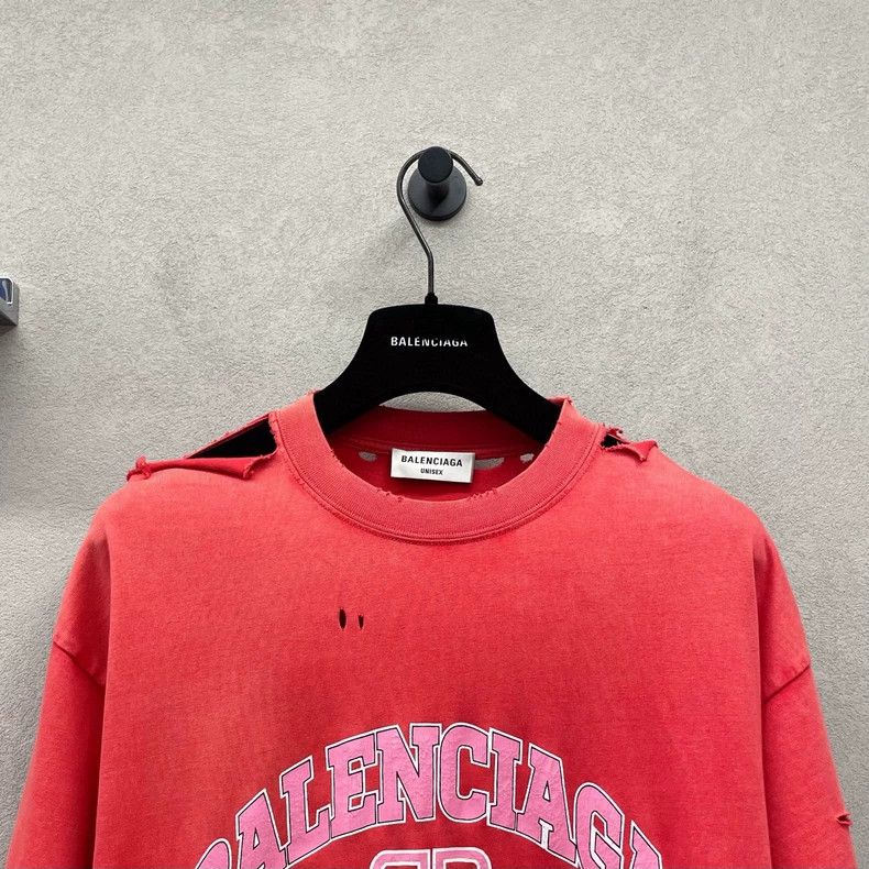 Balenciaga Balenciaga Orange Red Logo Printed Short Sleeve Size US XS / EU 42 / 0 - 4 Thumbnail