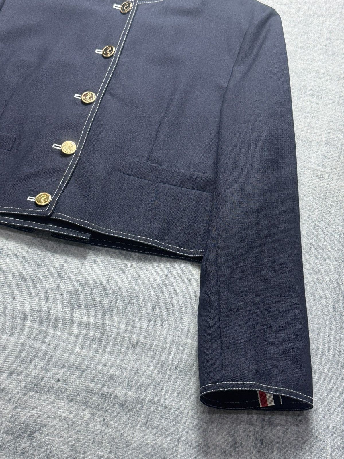 Thom Browne Fresco Box Pleat Cardigan Jacket Women Size S / US 4 / IT 40 - 7 Thumbnail